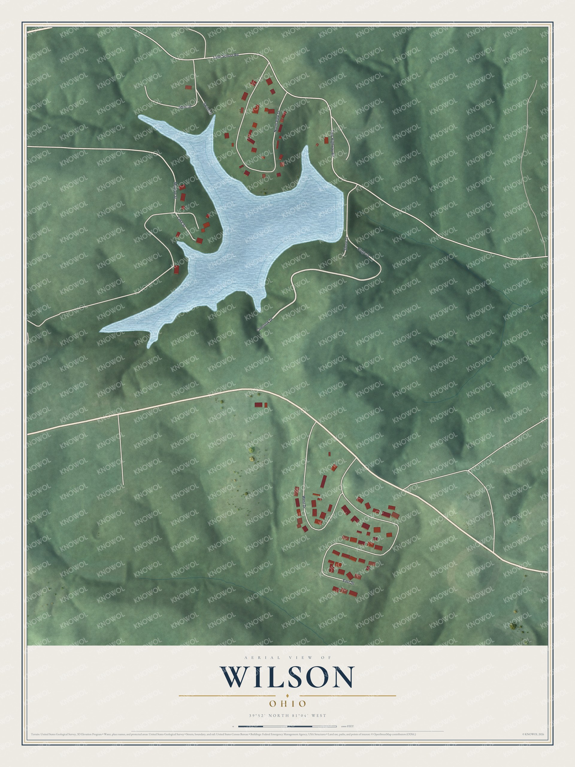 Watermarked full-map preview of Wilson, Ohio