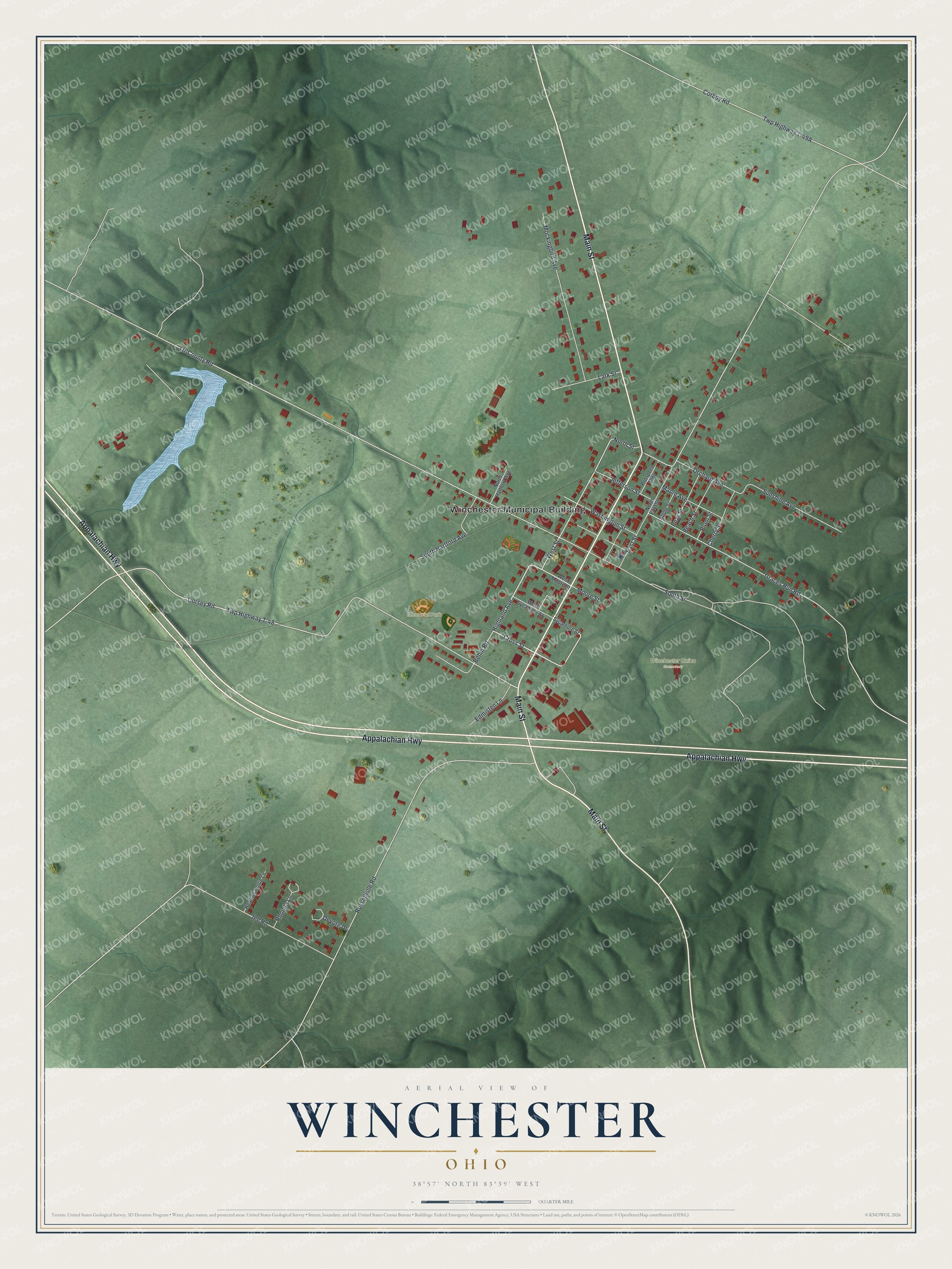 Watermarked full-map preview of Winchester, Ohio