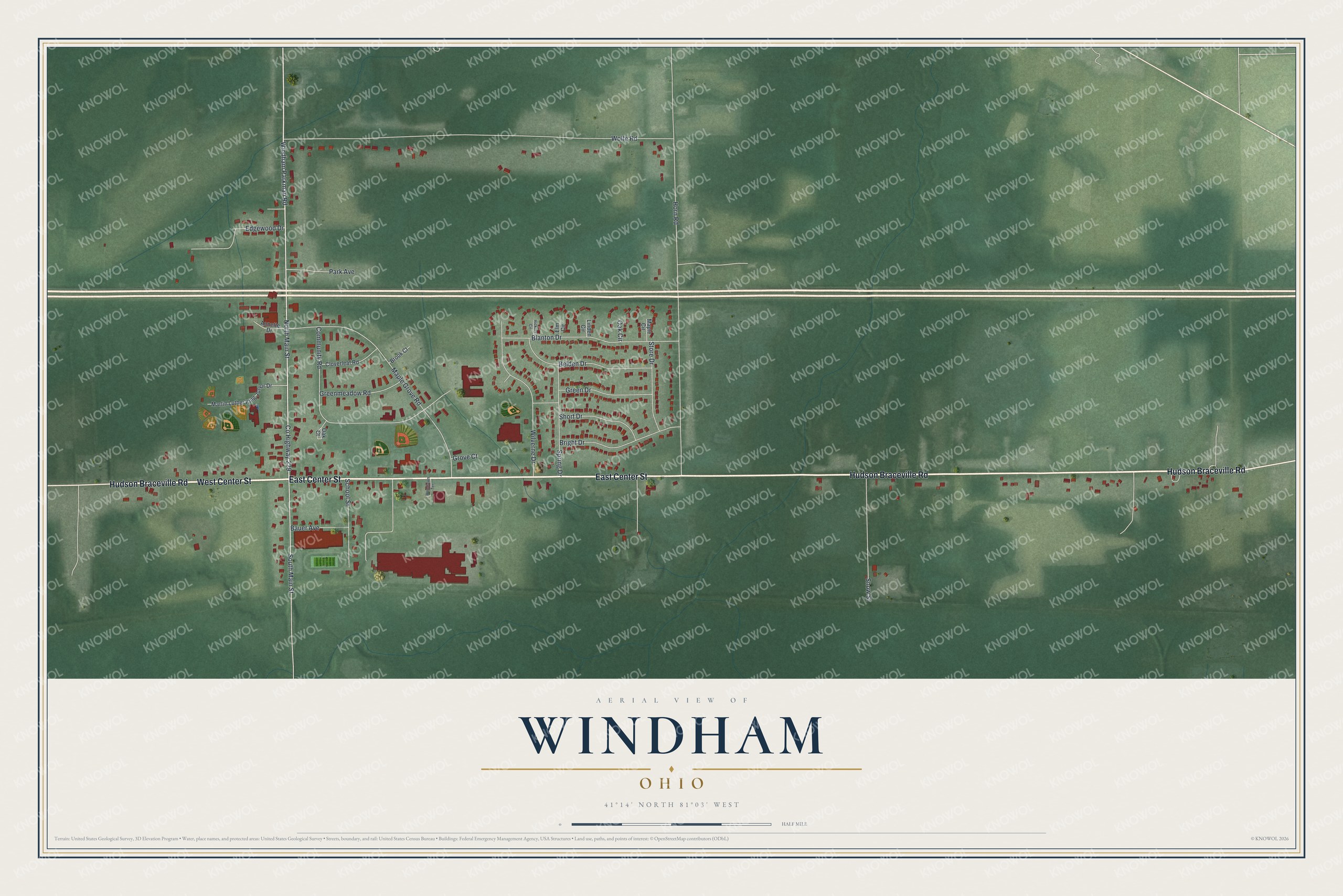 Watermarked full-map preview of Windham, Ohio