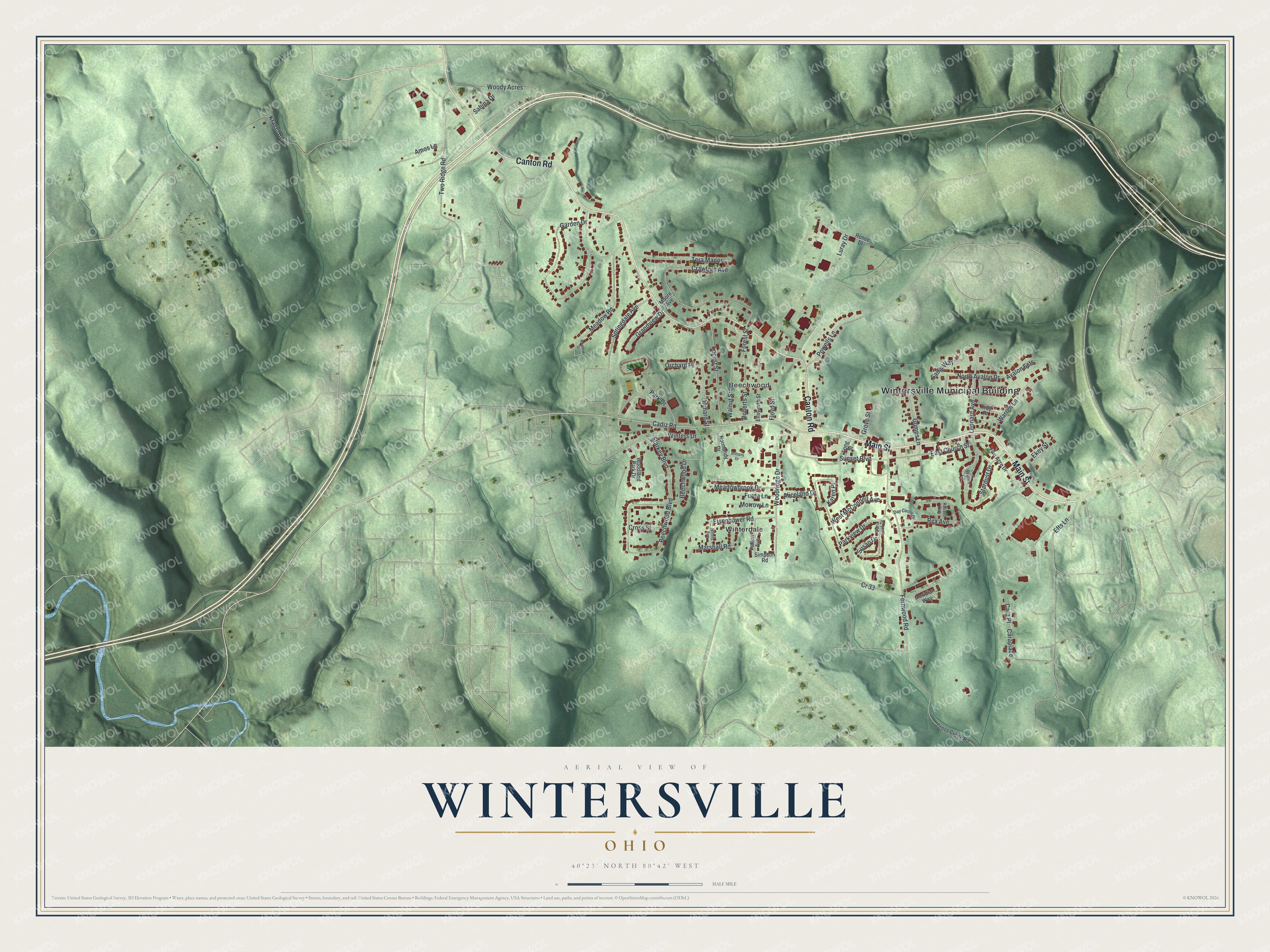 Watermarked full-map preview of Wintersville, Ohio