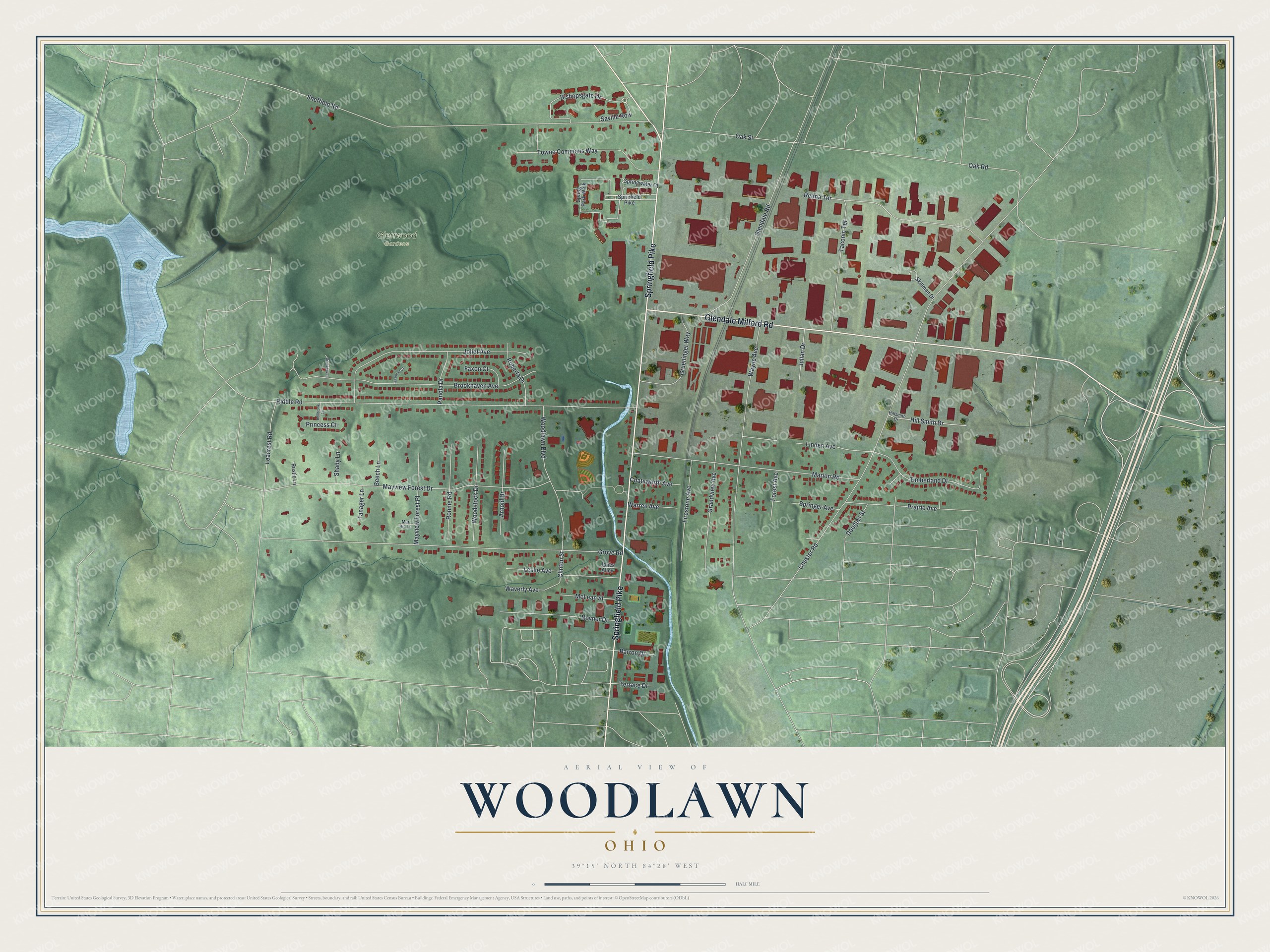 Watermarked full-map preview of Woodlawn, Ohio