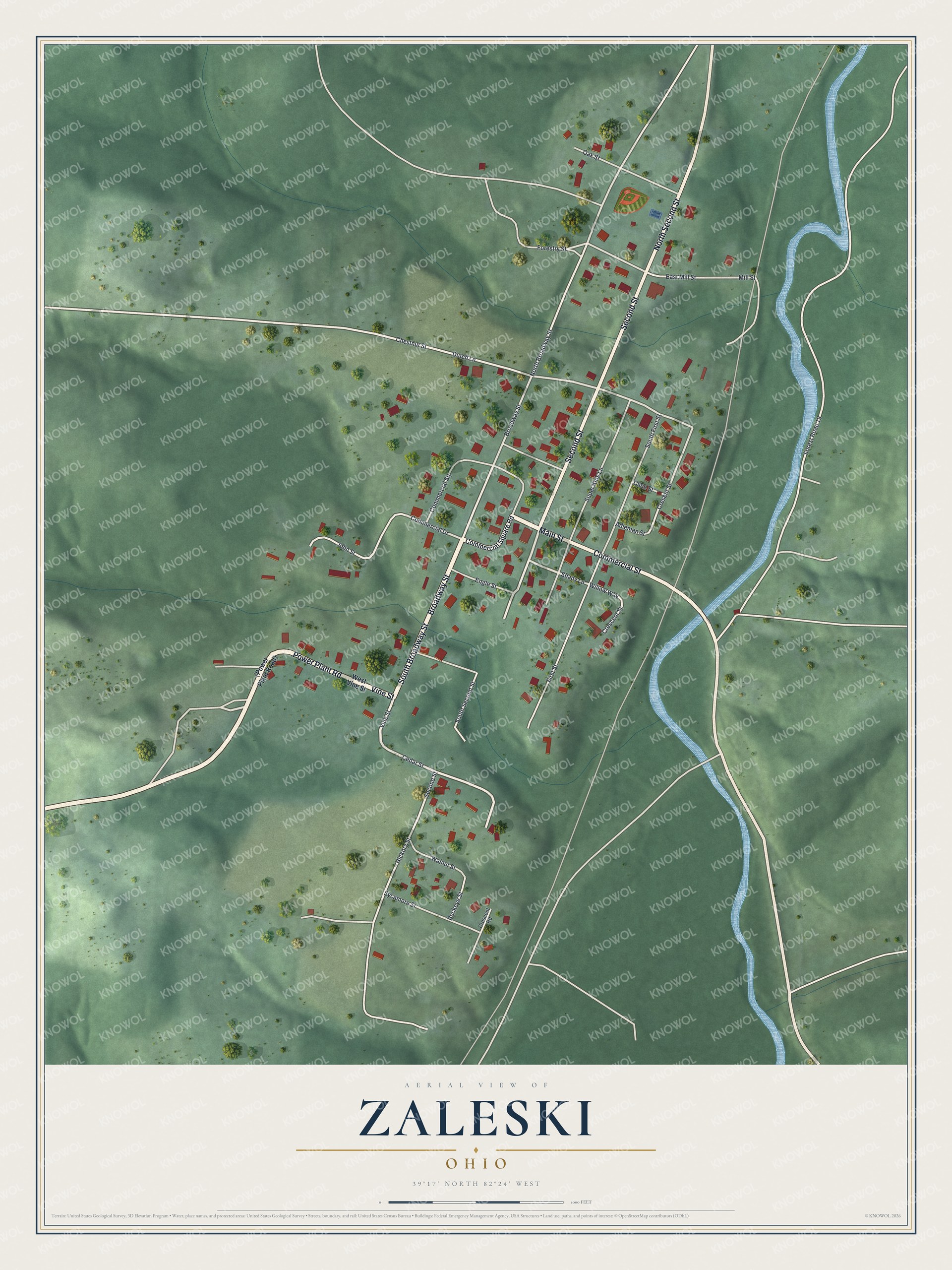 Watermarked full-map preview of Zaleski, Ohio