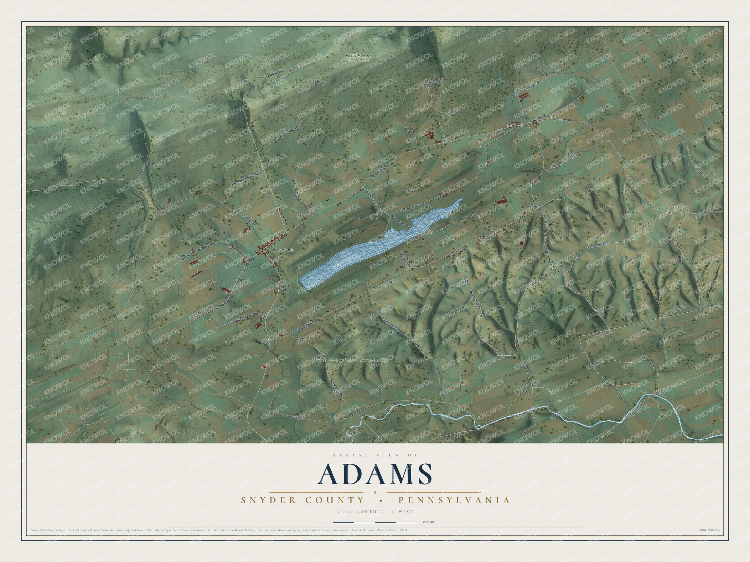 Watermarked full-map preview of Adams, Pennsylvania