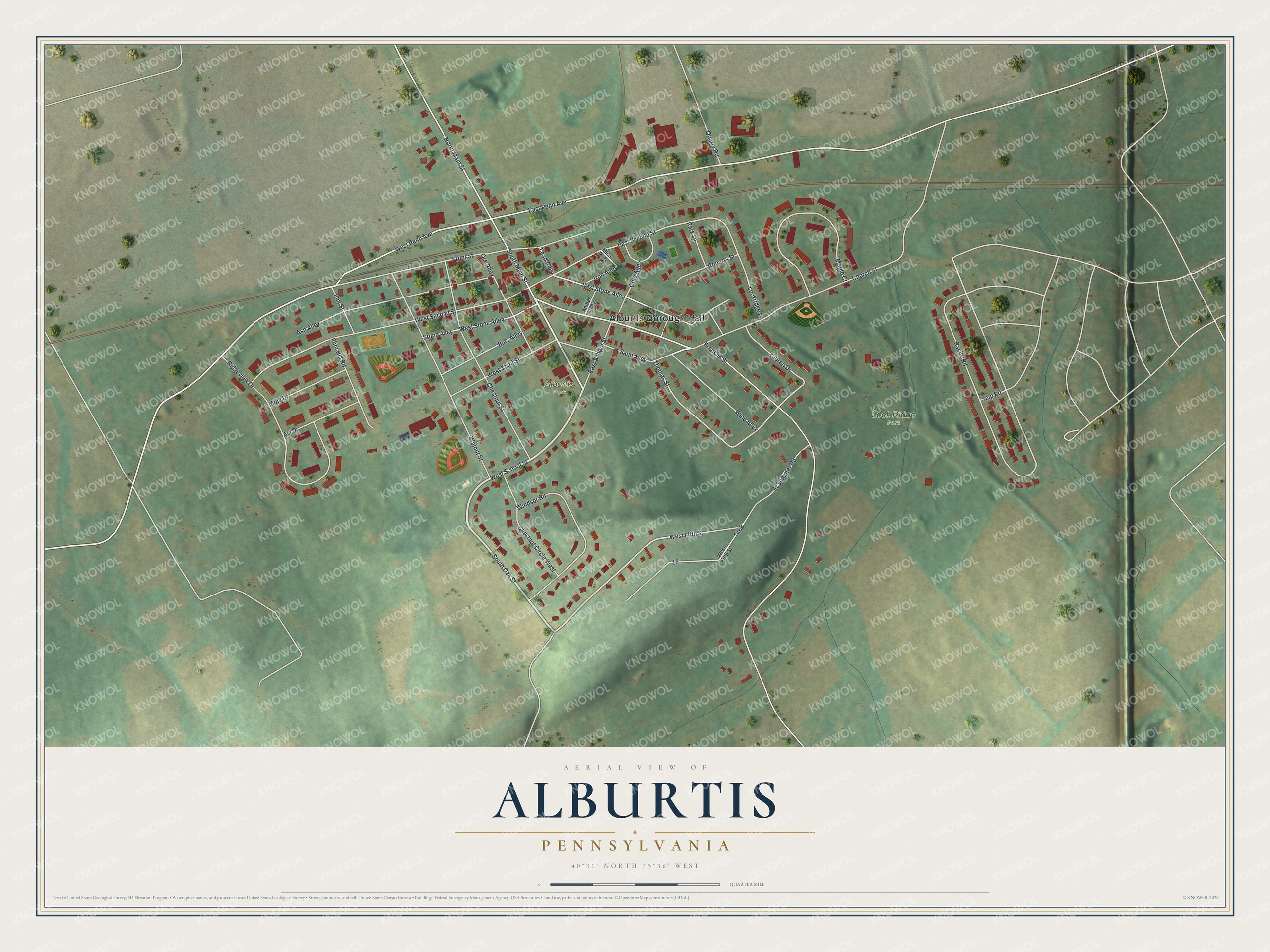 Watermarked full-map preview of Alburtis, Pennsylvania