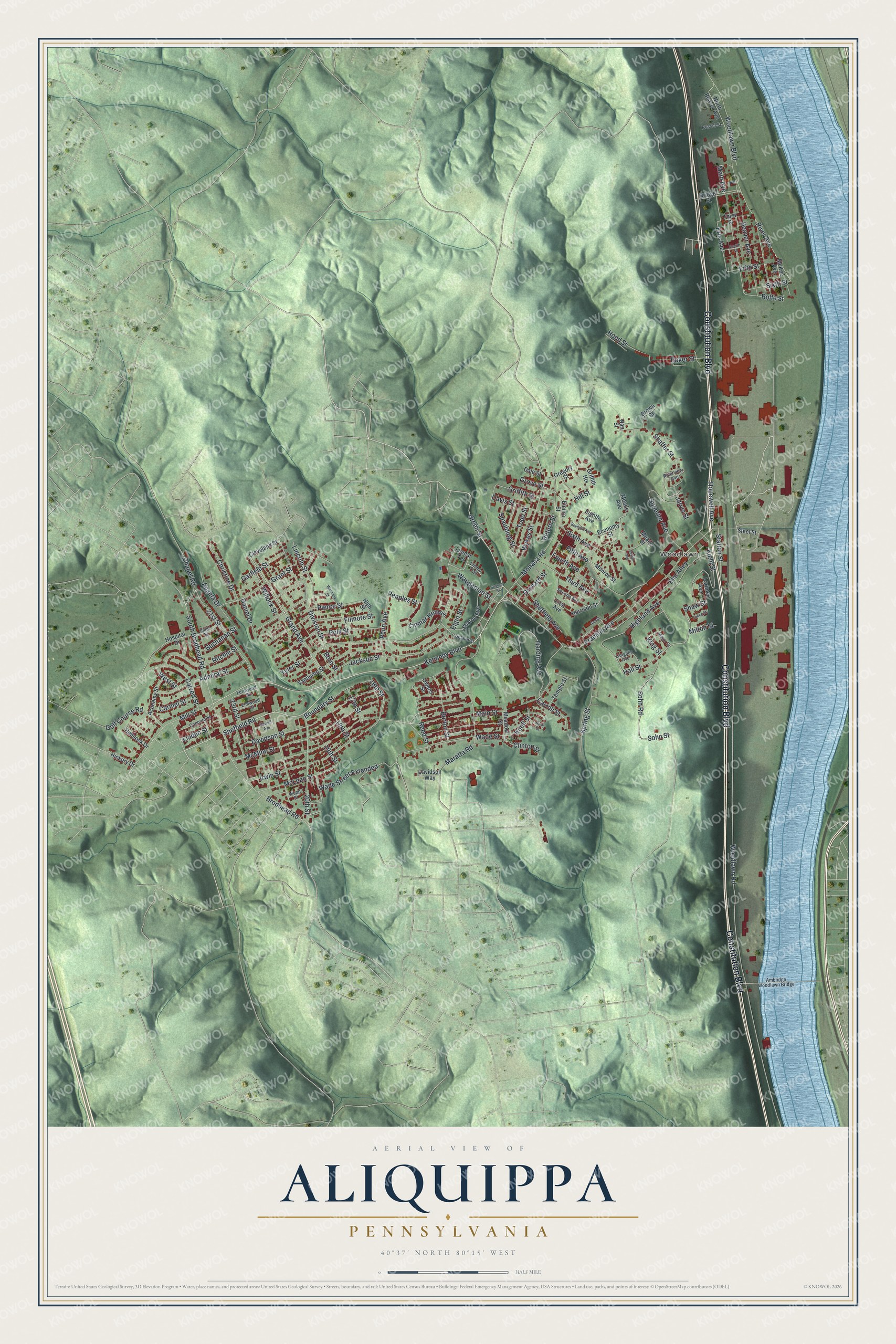 Watermarked full-map preview of Aliquippa, Pennsylvania