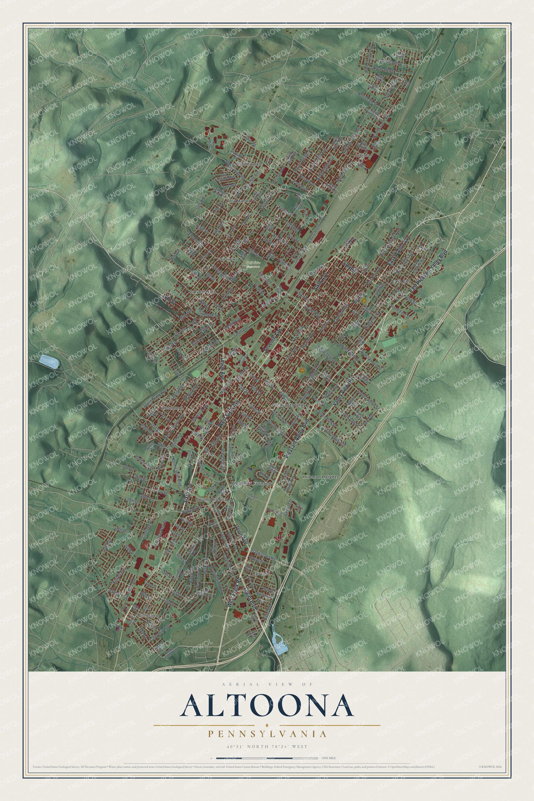 Watermarked full-map preview of Altoona, Pennsylvania