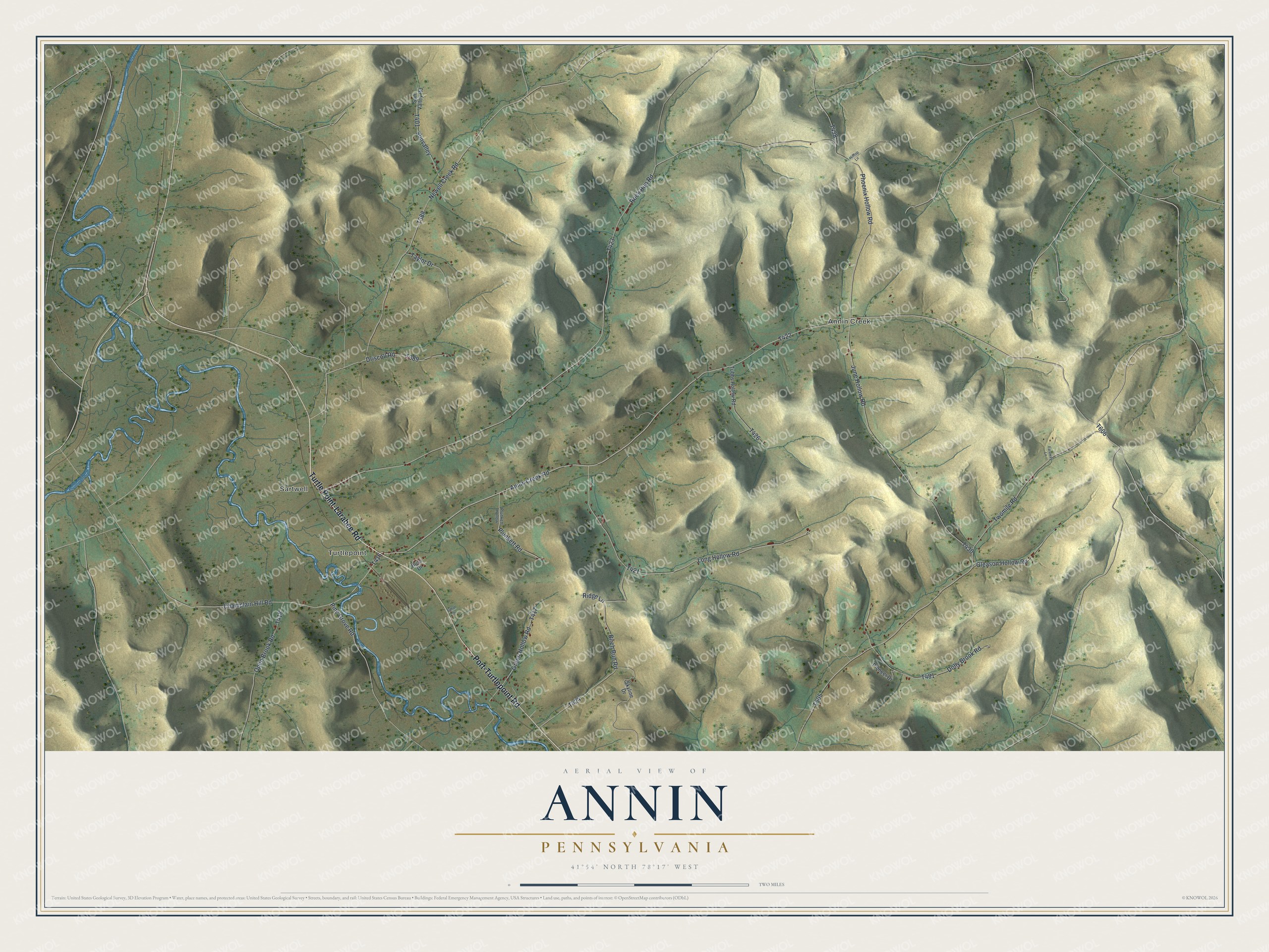 Watermarked full-map preview of Annin, Pennsylvania