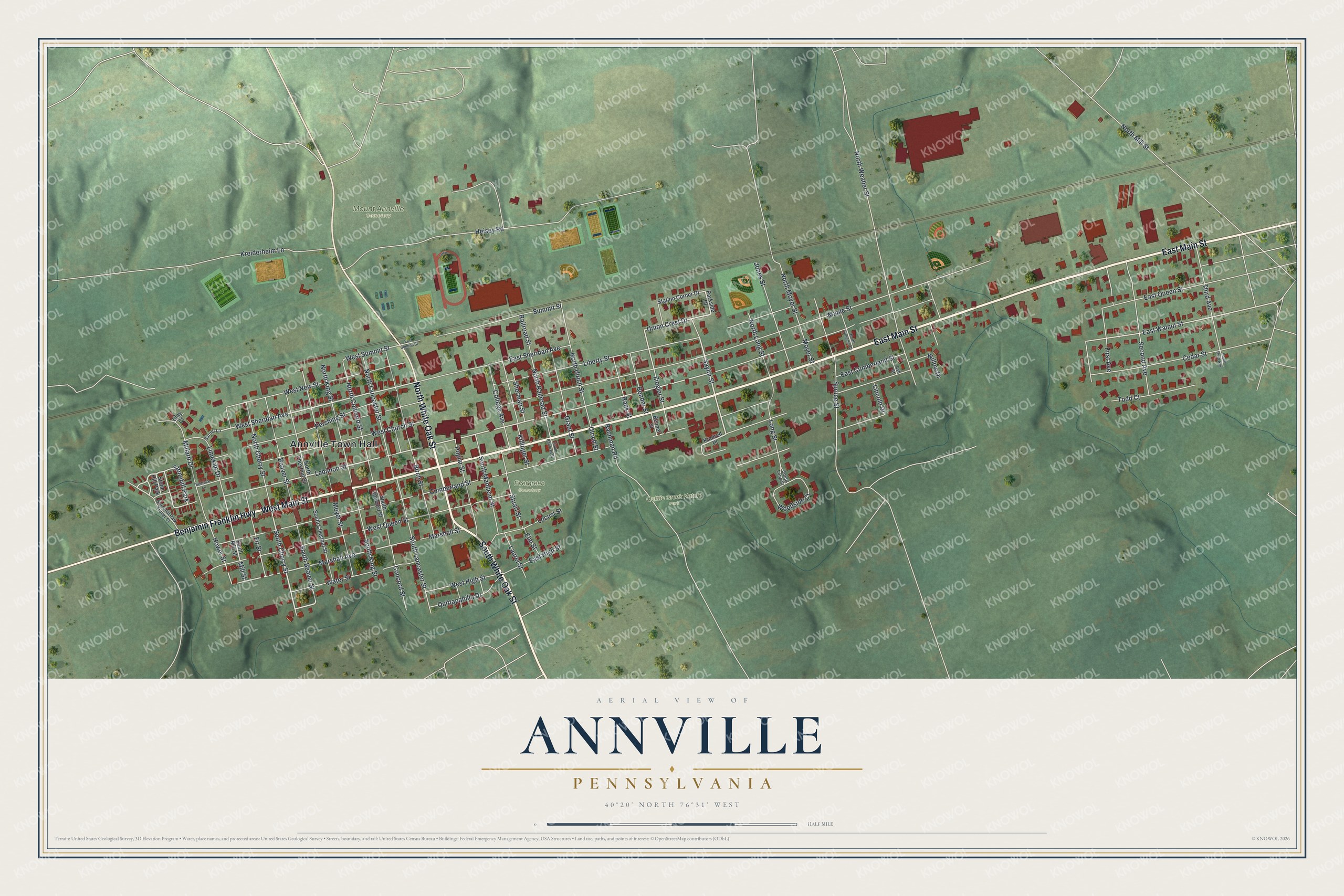 Watermarked full-map preview of Annville, Pennsylvania
