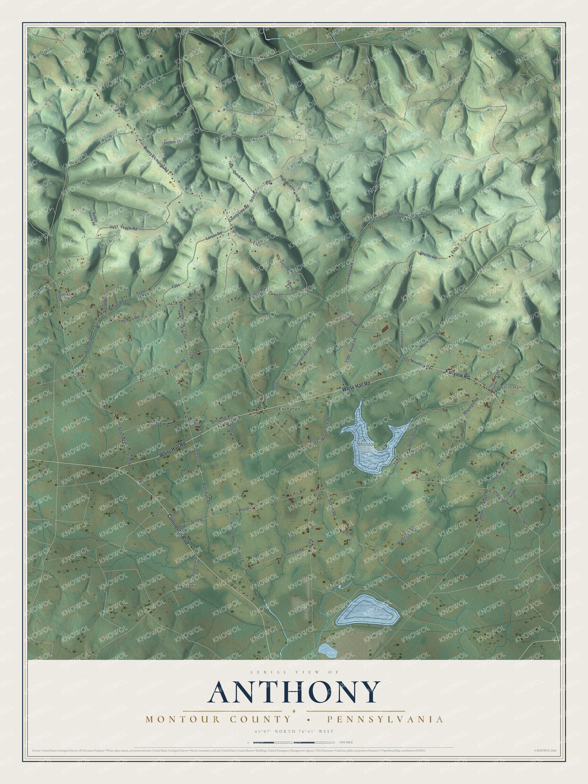 Watermarked full-map preview of Anthony, Pennsylvania
