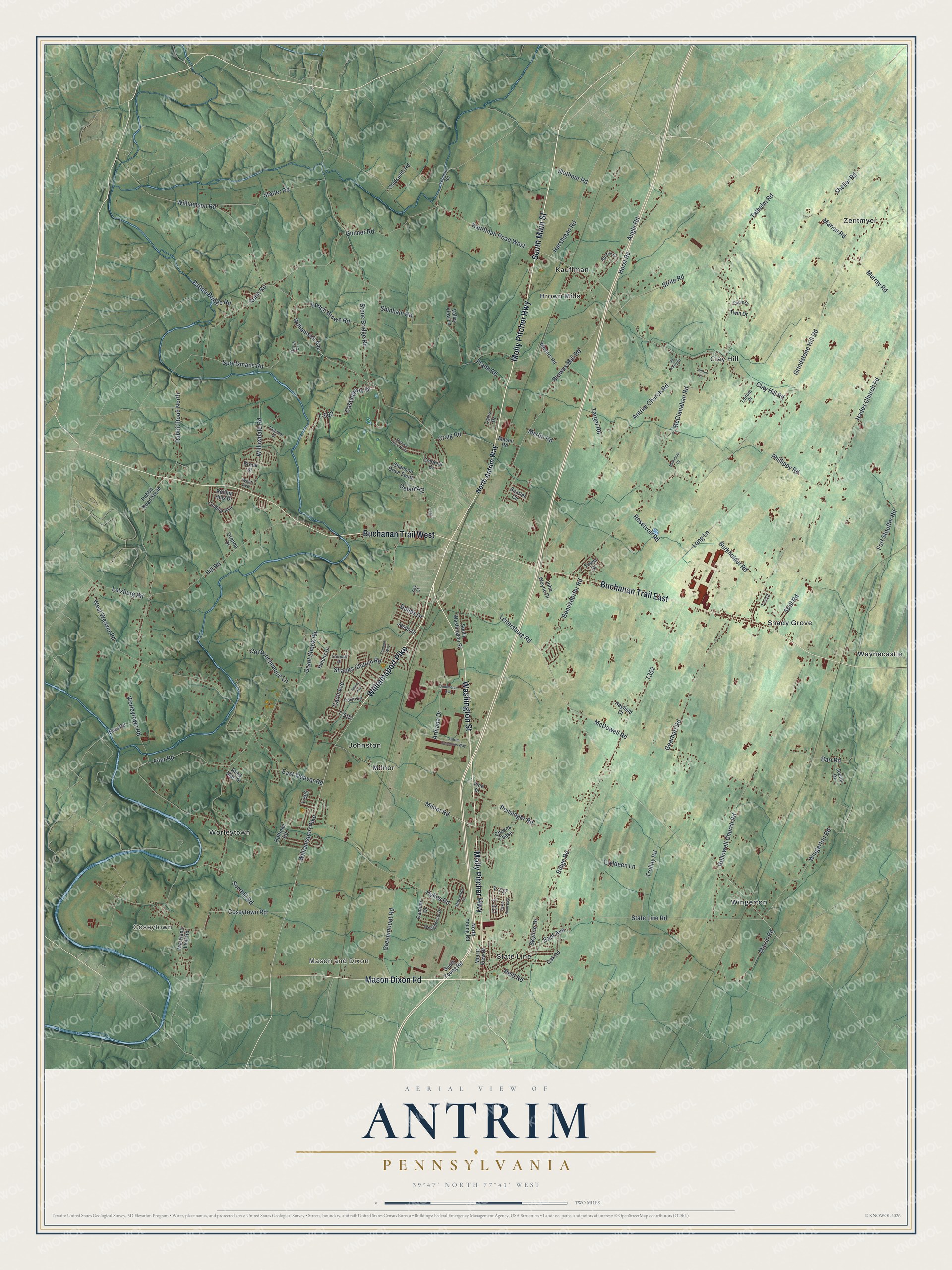 Watermarked full-map preview of Antrim, Pennsylvania