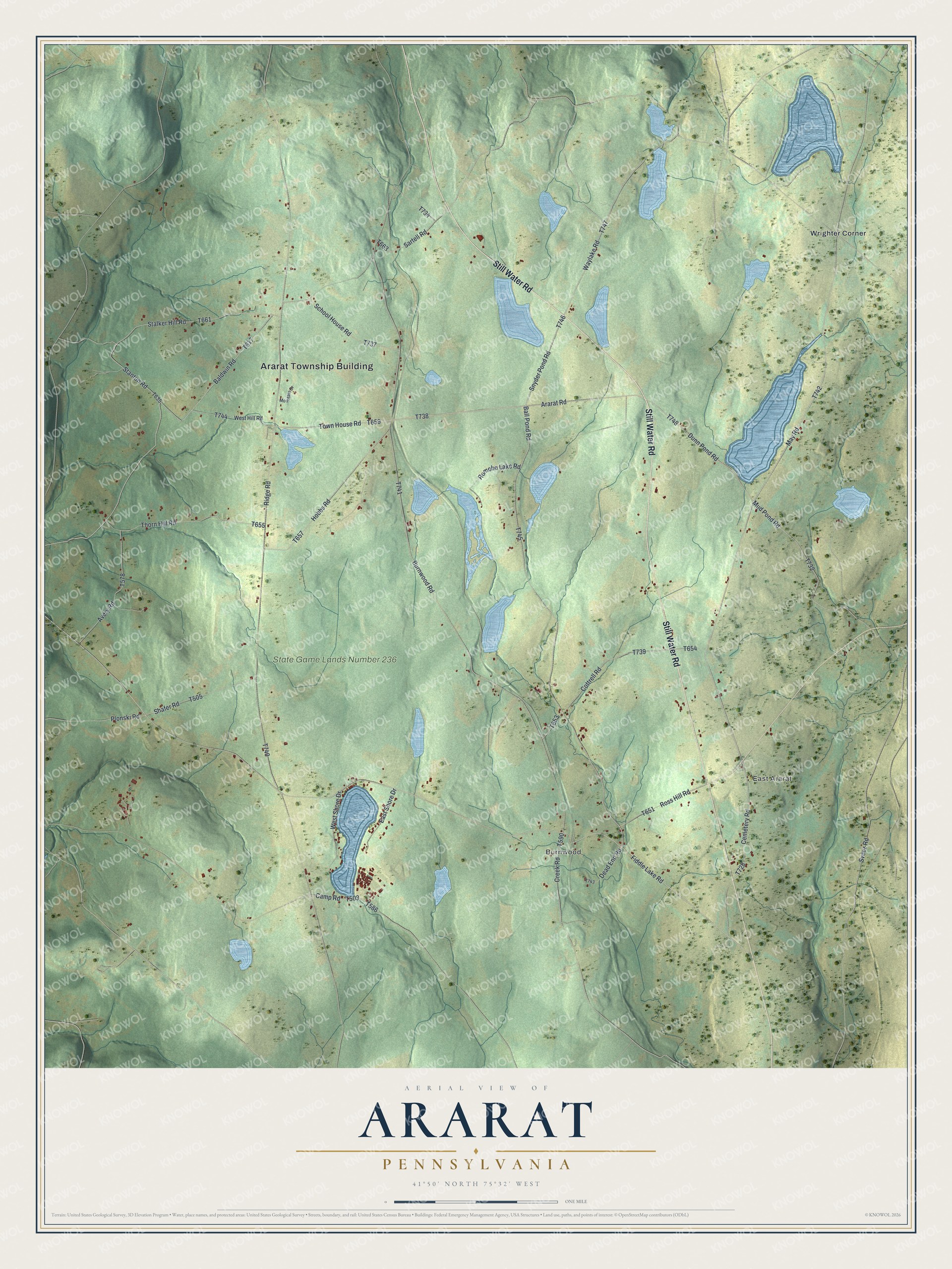 Watermarked full-map preview of Ararat, Pennsylvania