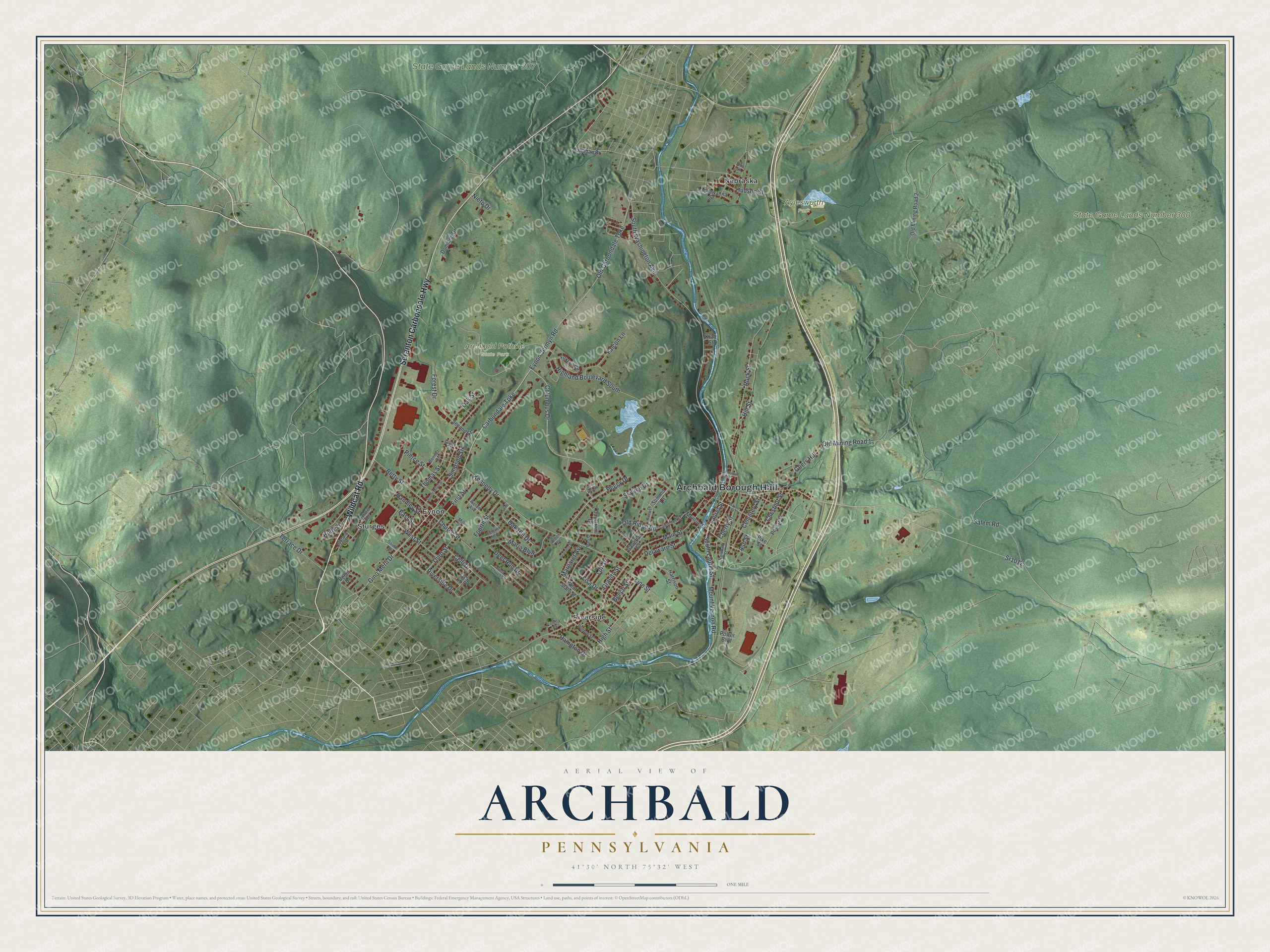 Watermarked full-map preview of Archbald, Pennsylvania
