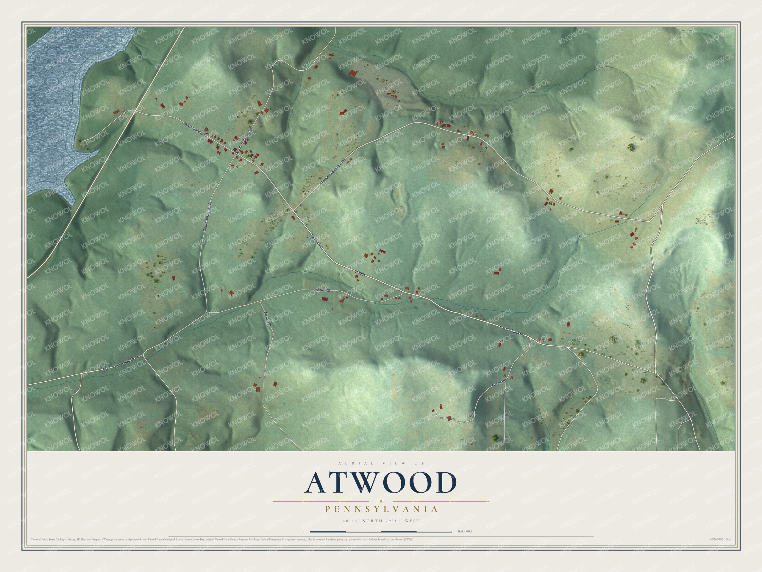 Watermarked full-map preview of Atwood, Pennsylvania