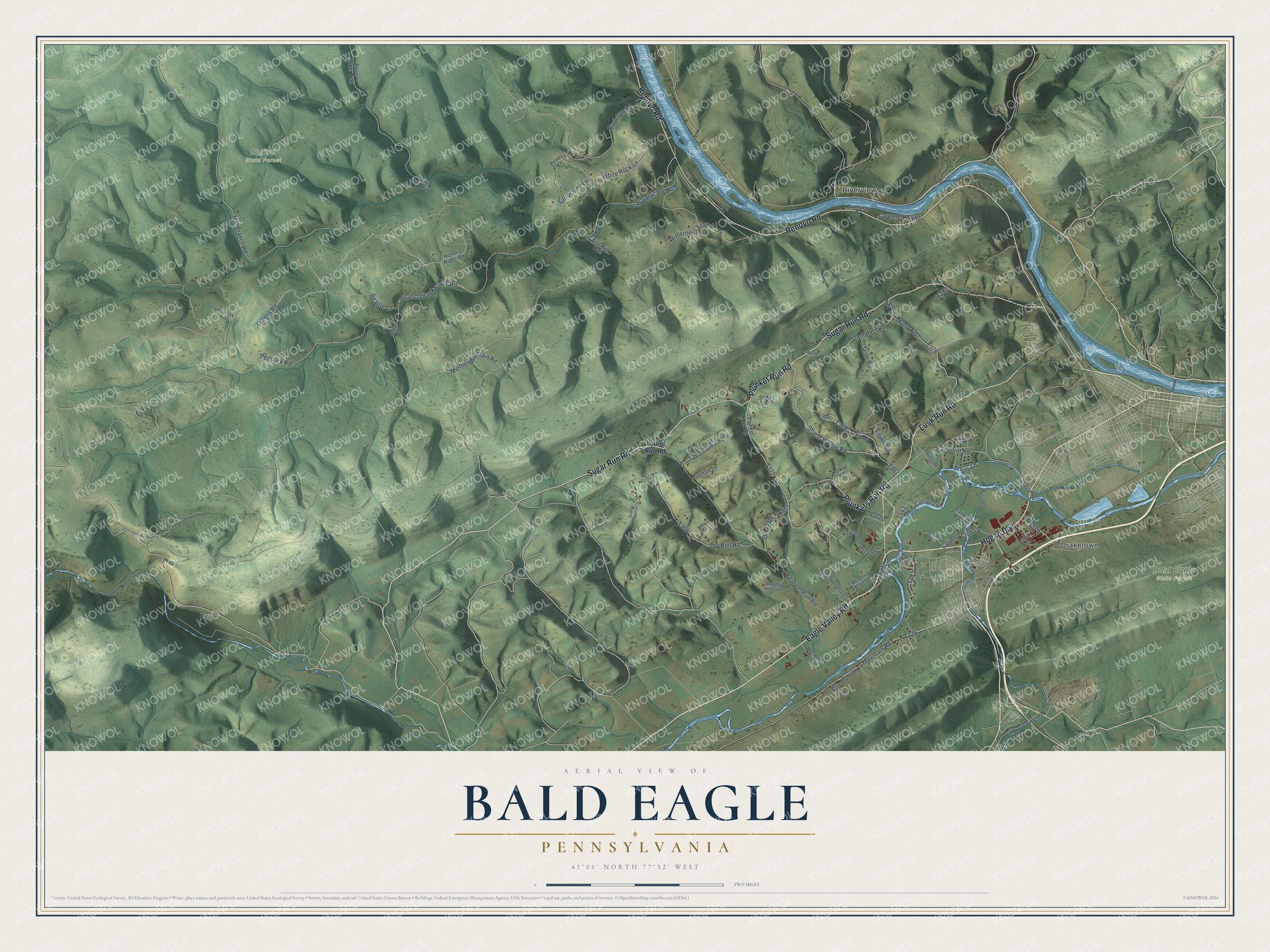 Watermarked full-map preview of Bald Eagle, Pennsylvania