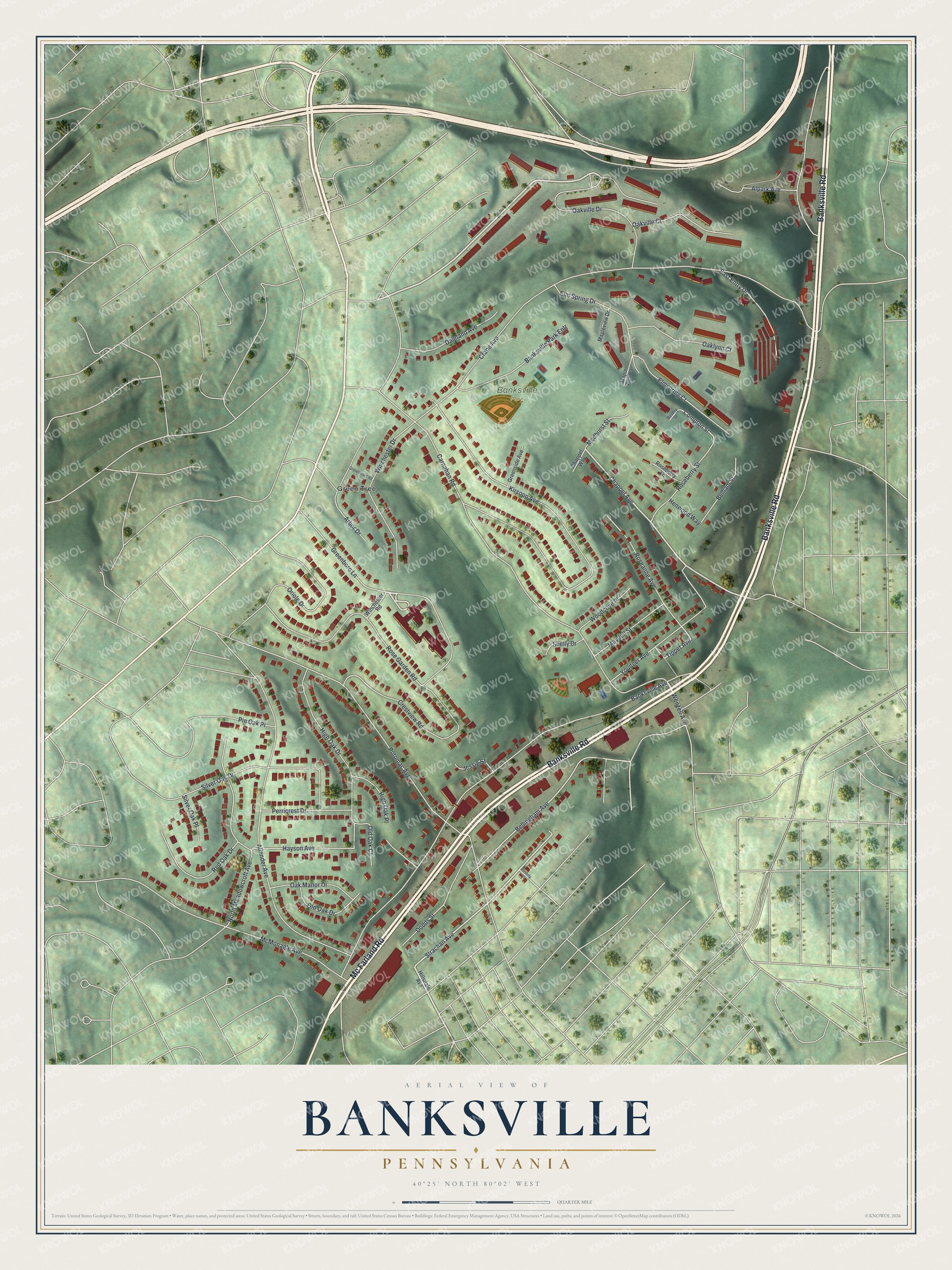 Watermarked full-map preview of Banksville, Pennsylvania