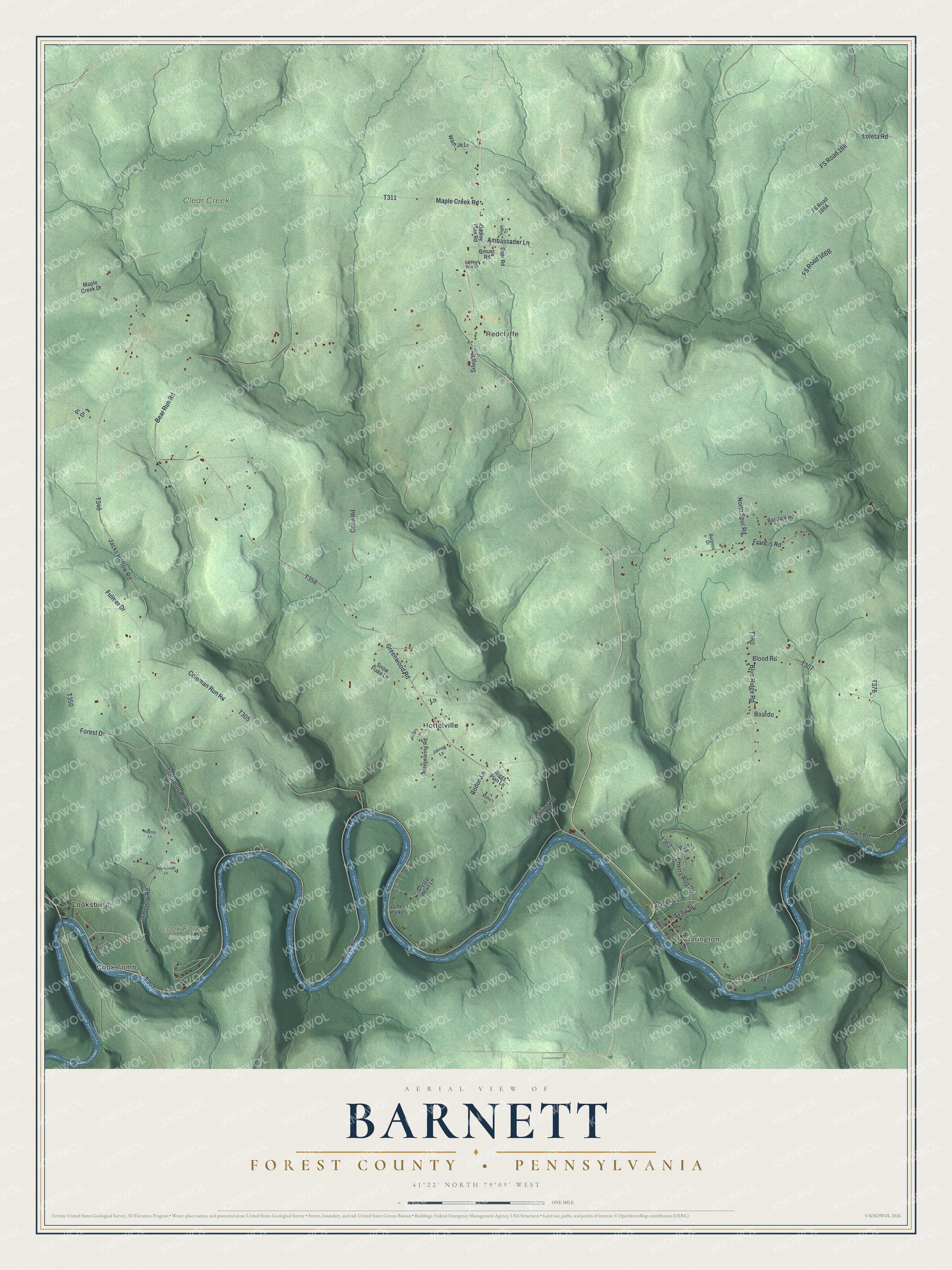 Watermarked full-map preview of Barnett, Pennsylvania