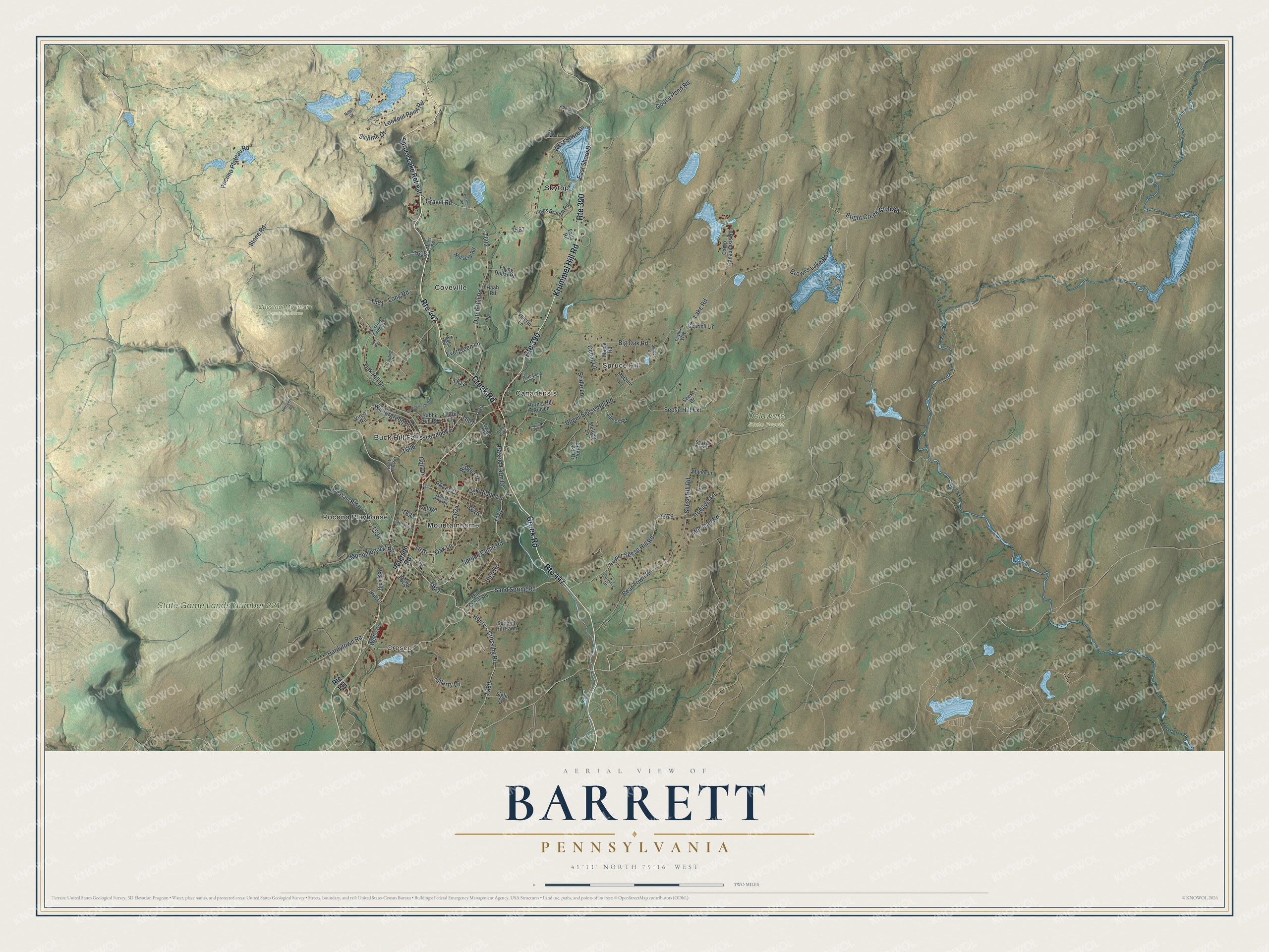 Watermarked full-map preview of Barrett, Pennsylvania
