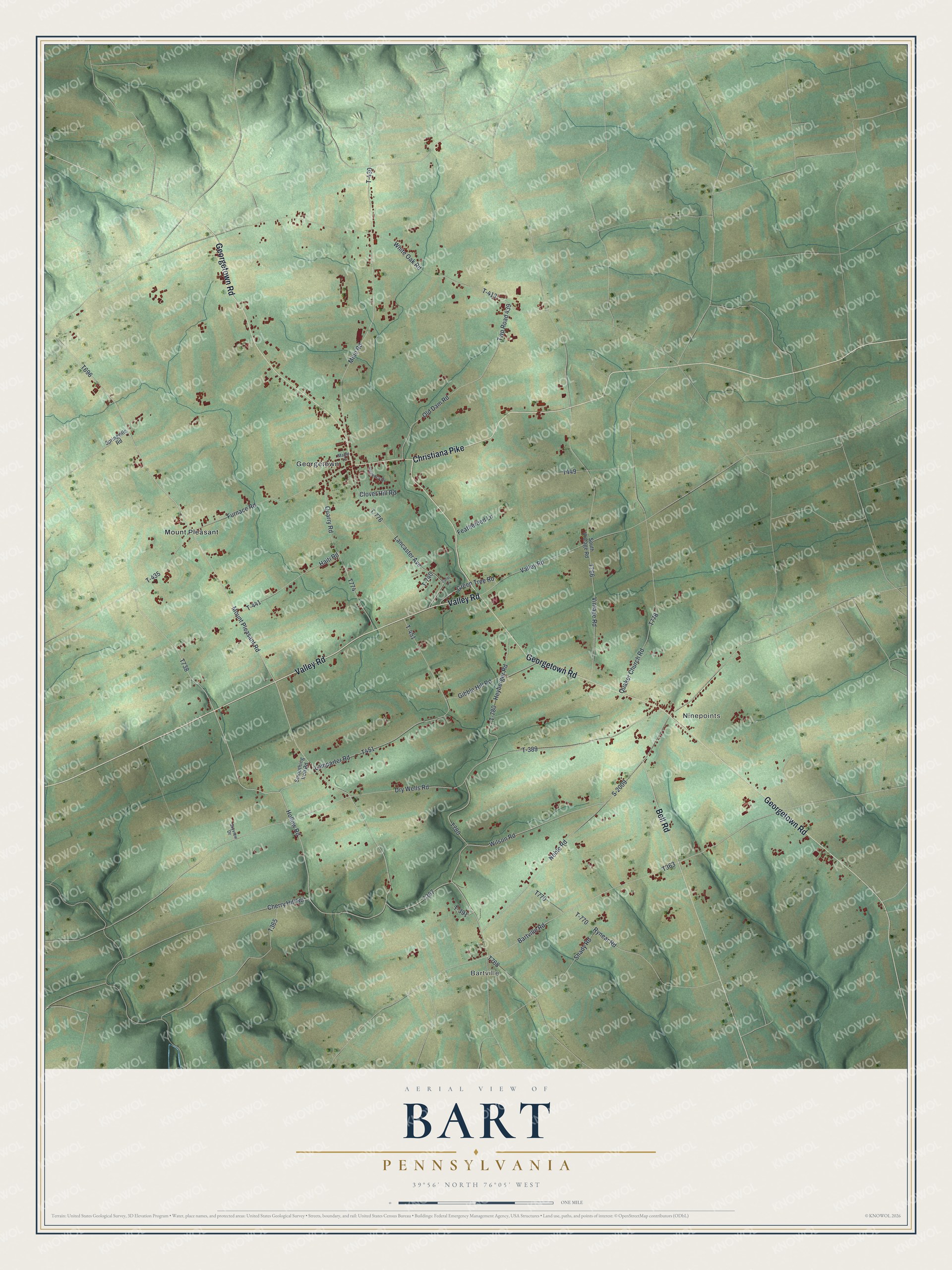 Watermarked full-map preview of Bart, Pennsylvania