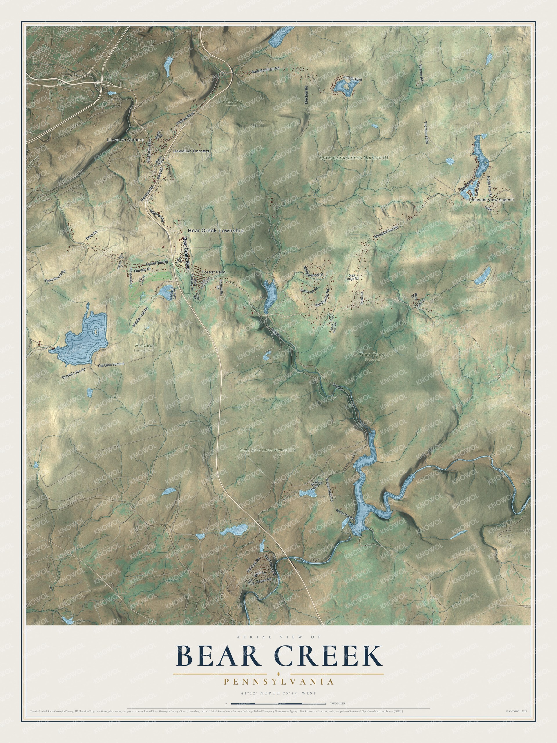 Watermarked full-map preview of Bear Creek, Pennsylvania