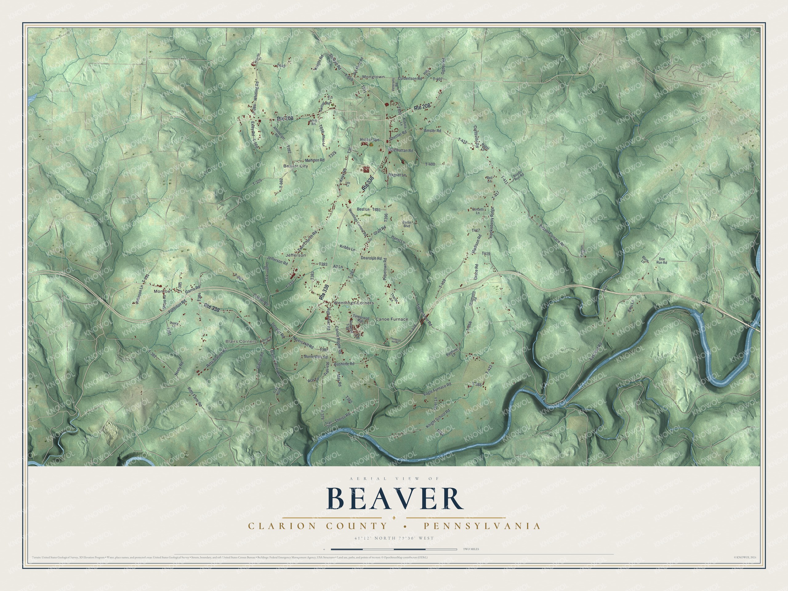 Watermarked full-map preview of Beaver, Pennsylvania