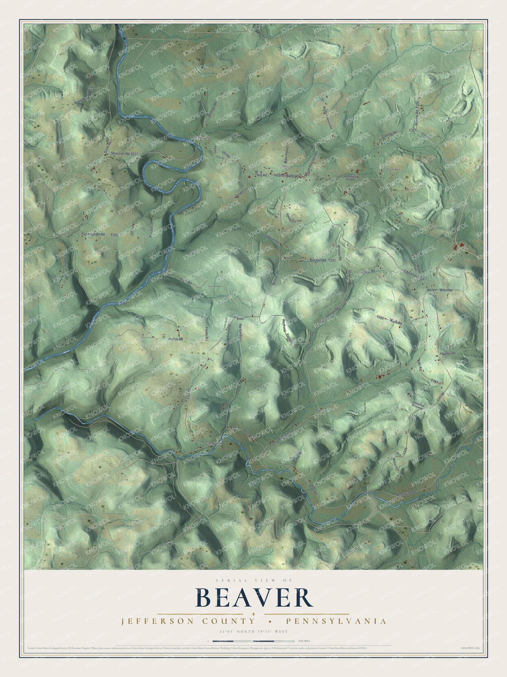 Watermarked full-map preview of Beaver, Pennsylvania
