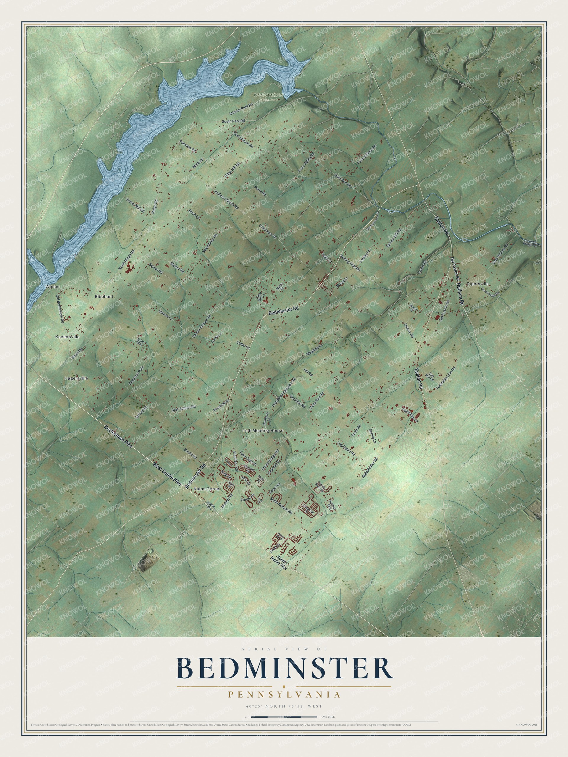 Watermarked full-map preview of Bedminster, Pennsylvania