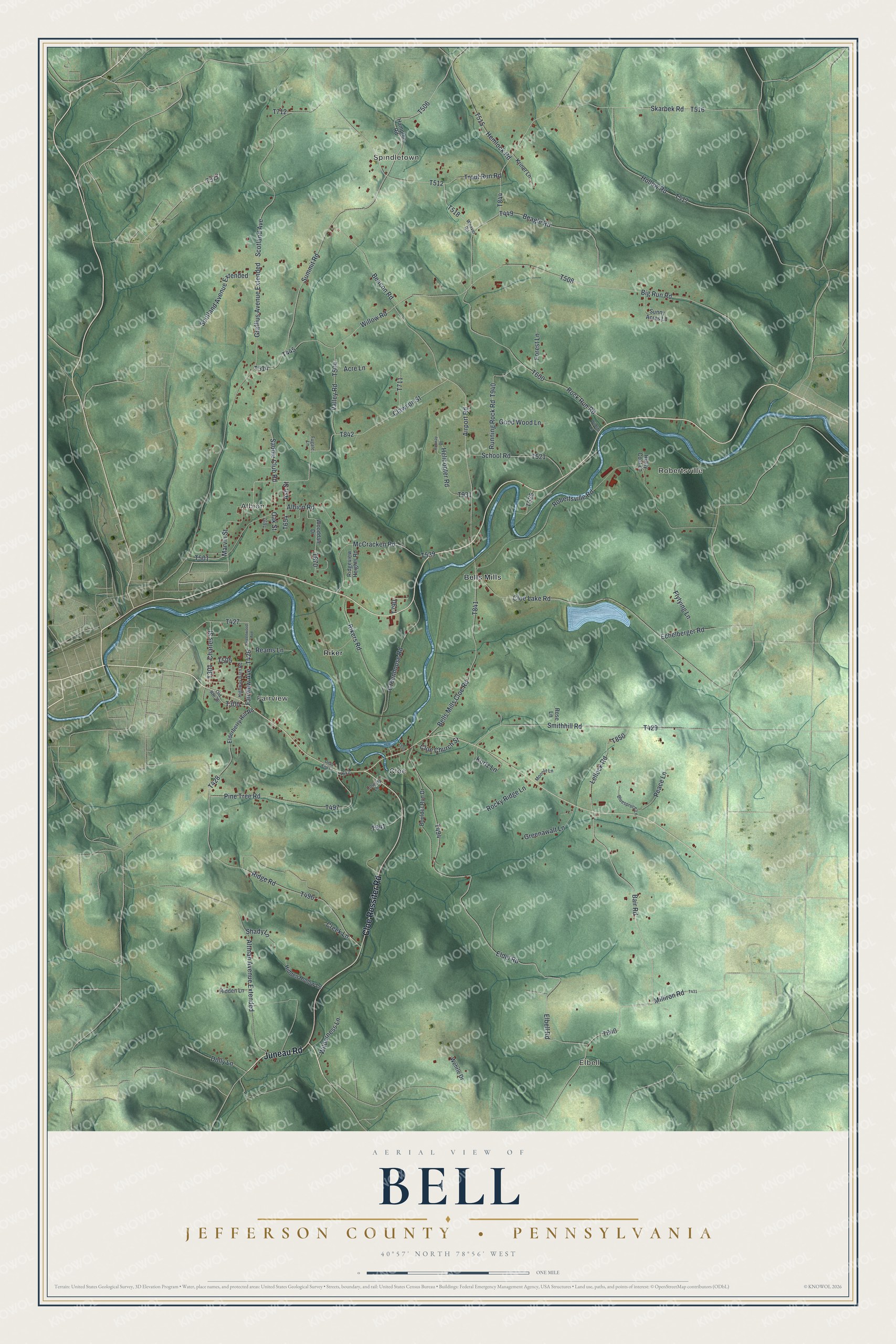 Watermarked full-map preview of Bell, Pennsylvania