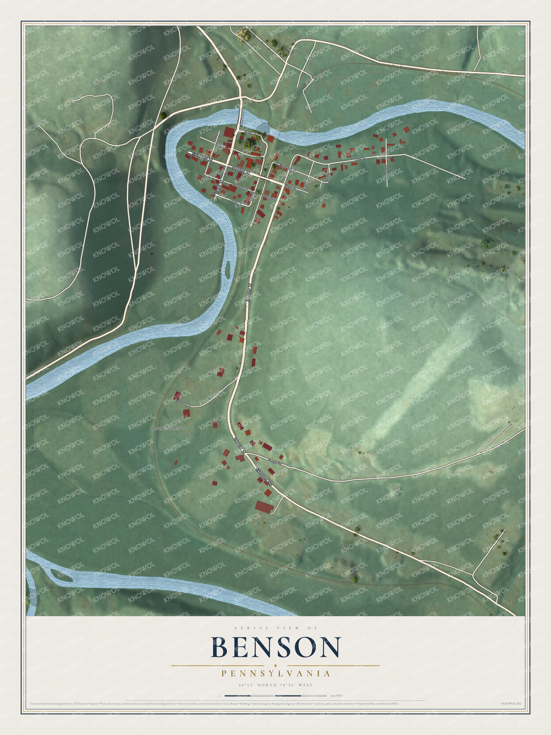 Watermarked full-map preview of Benson, Pennsylvania