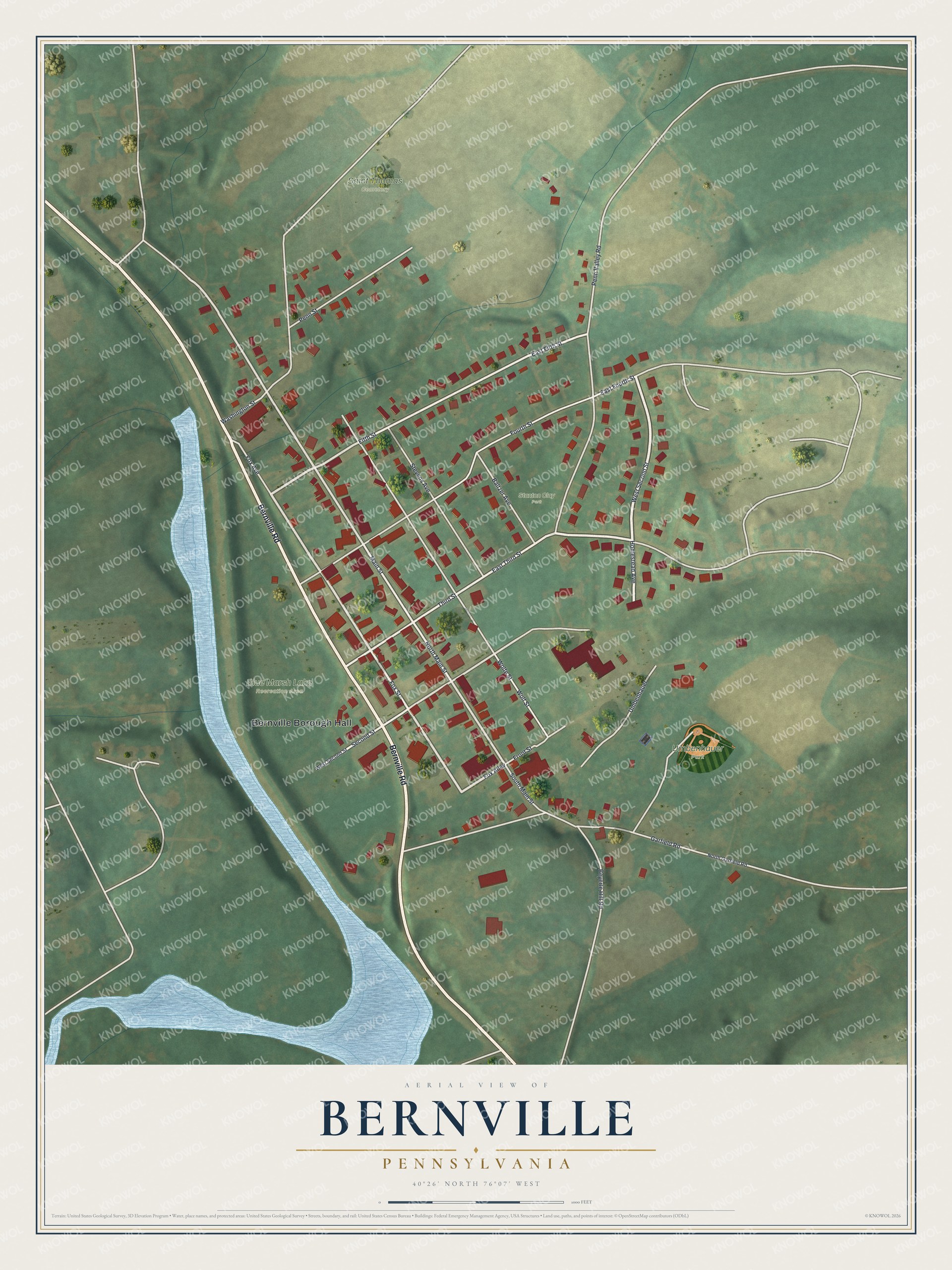 Watermarked full-map preview of Bernville, Pennsylvania