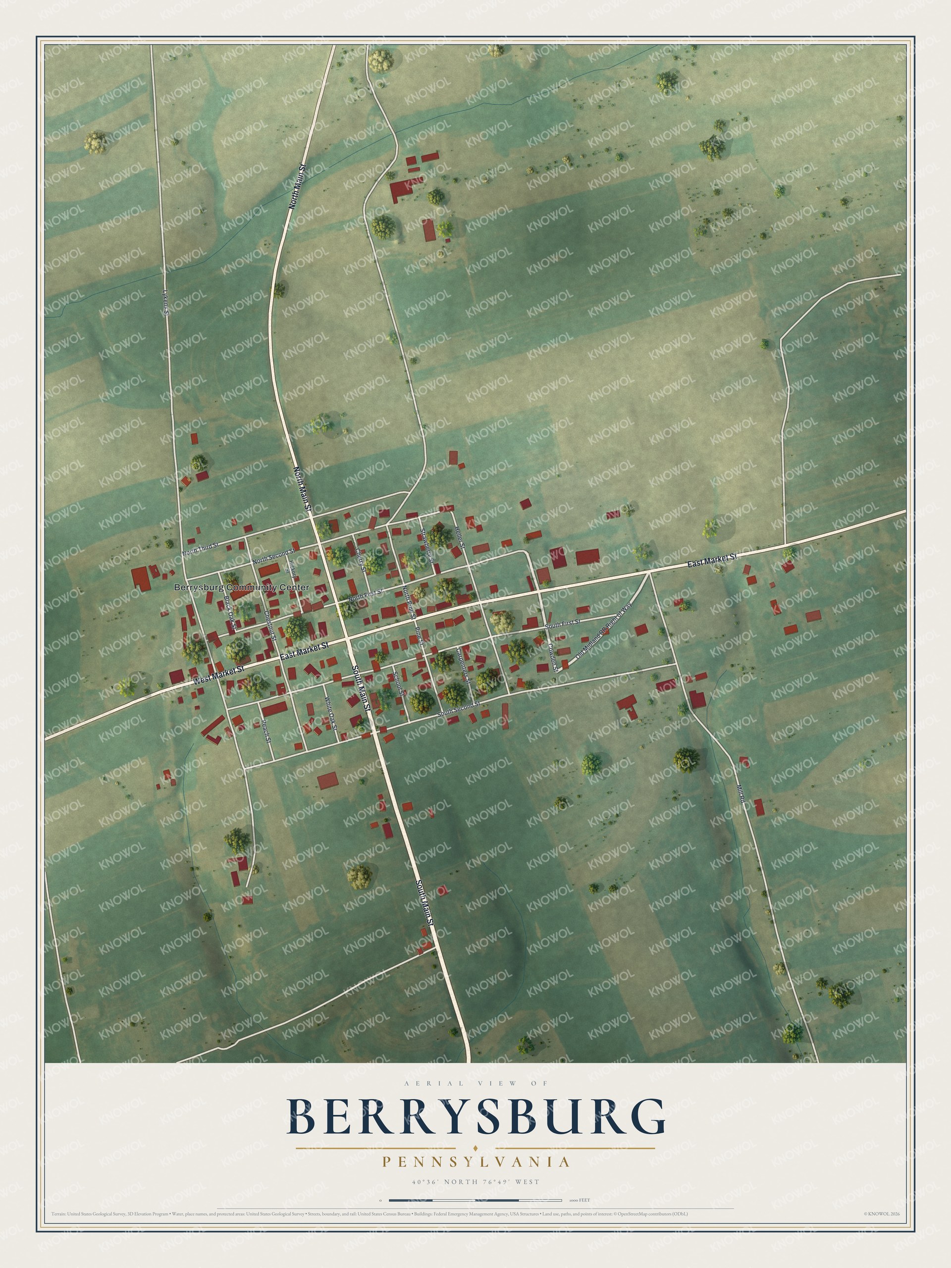 Watermarked full-map preview of Berrysburg, Pennsylvania