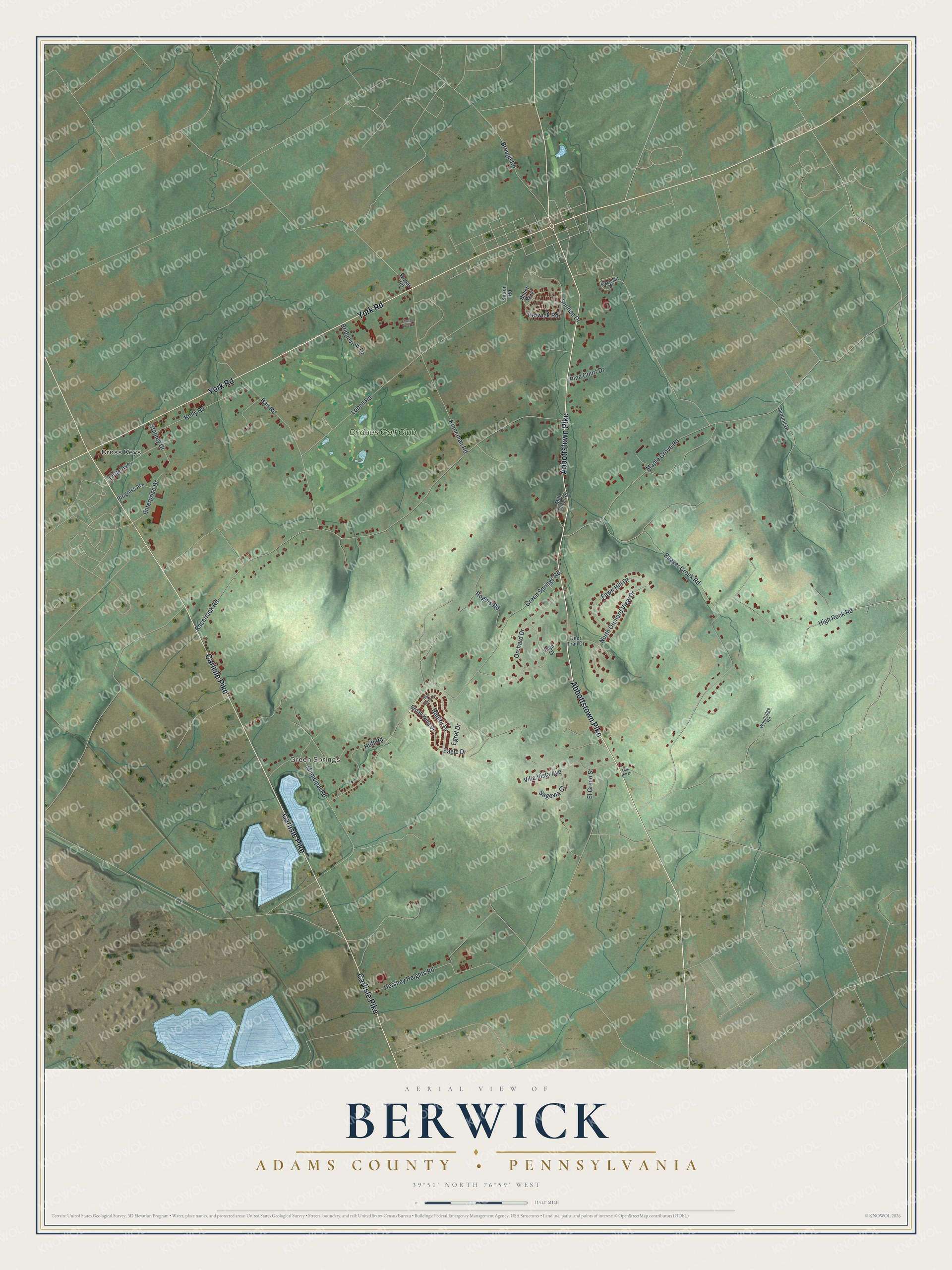 Watermarked full-map preview of Berwick, Pennsylvania