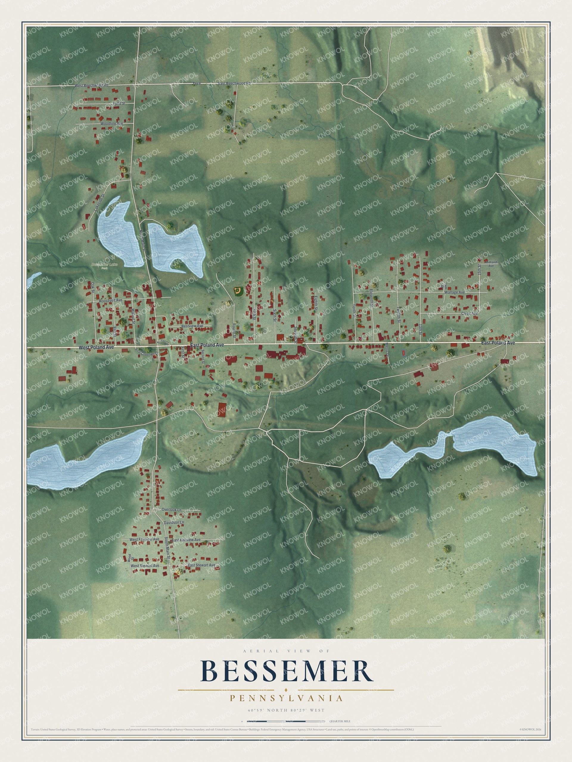 Watermarked full-map preview of Bessemer, Pennsylvania