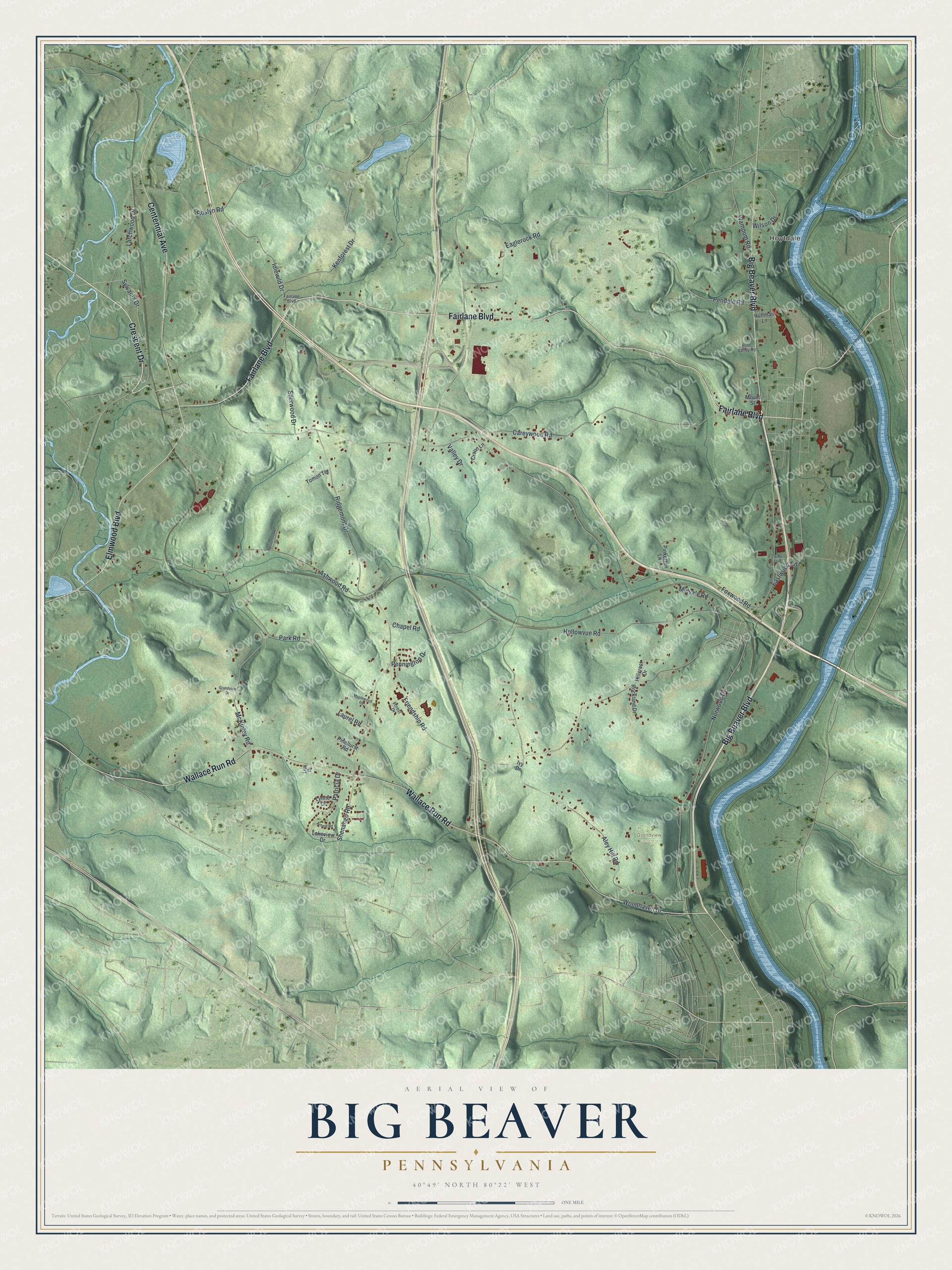 Watermarked full-map preview of Big Beaver, Pennsylvania