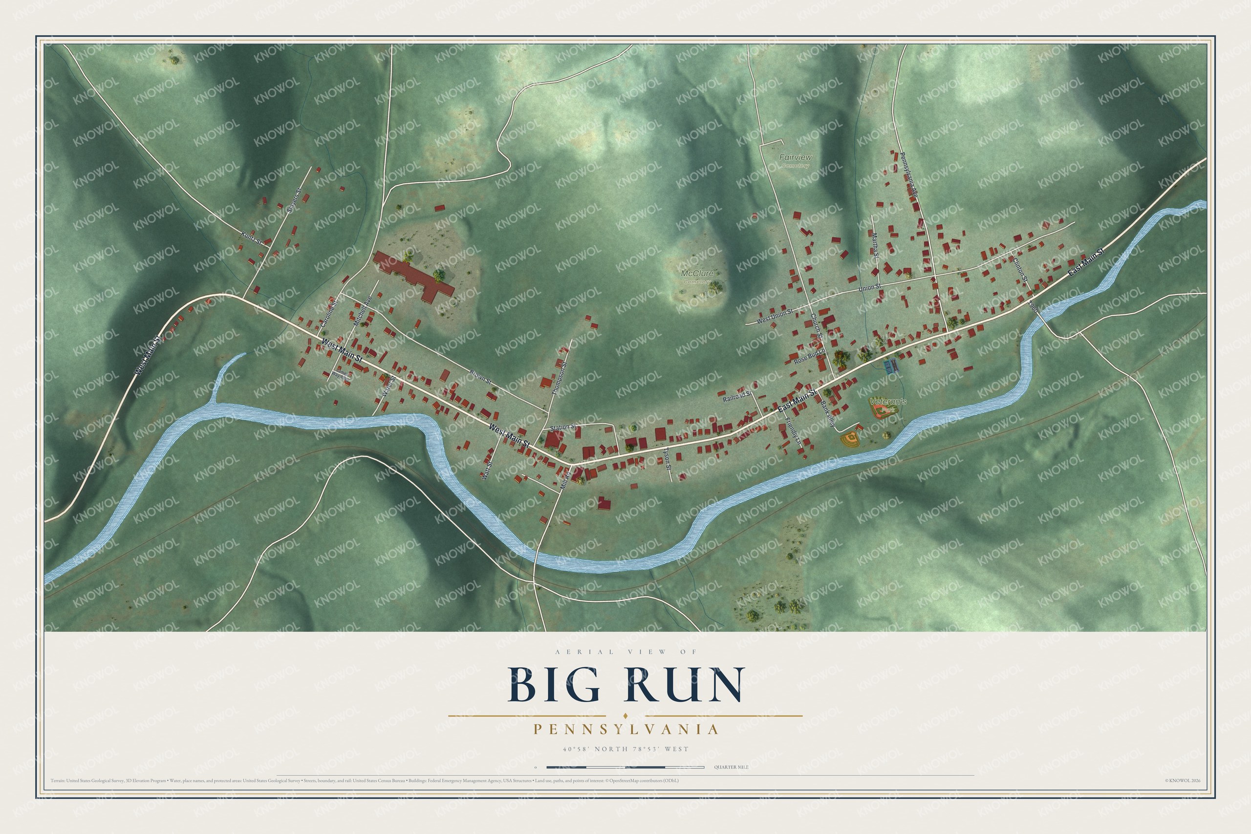 Watermarked full-map preview of Big Run, Pennsylvania
