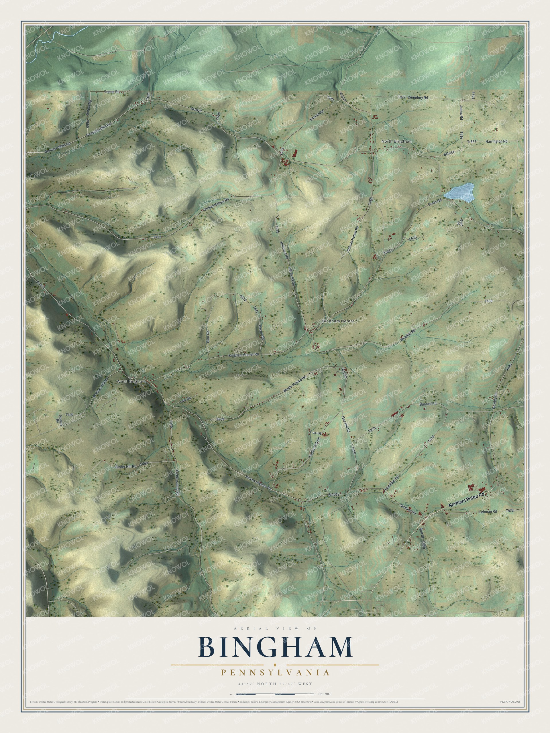 Watermarked full-map preview of Bingham, Pennsylvania