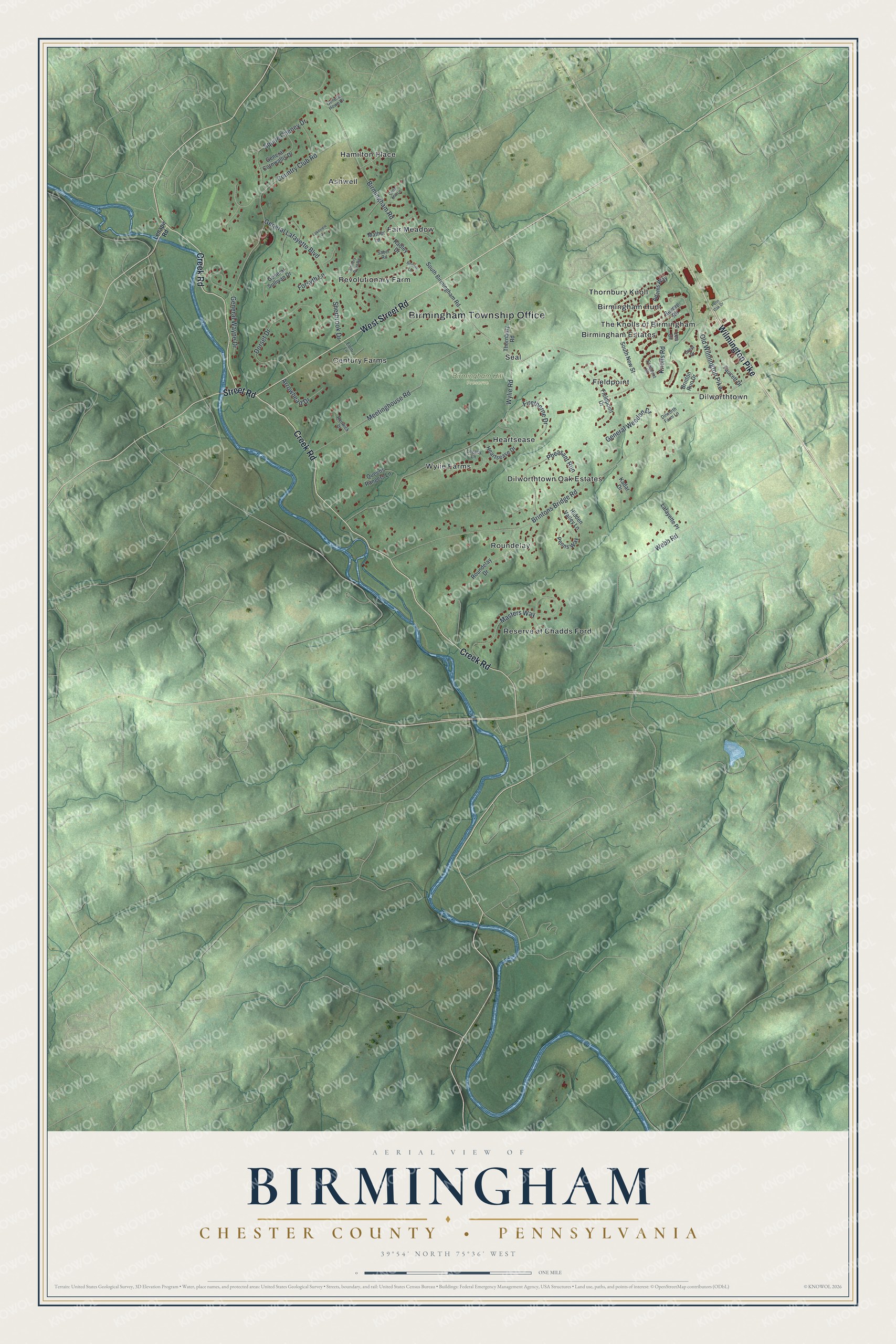 Watermarked full-map preview of Birmingham, Pennsylvania