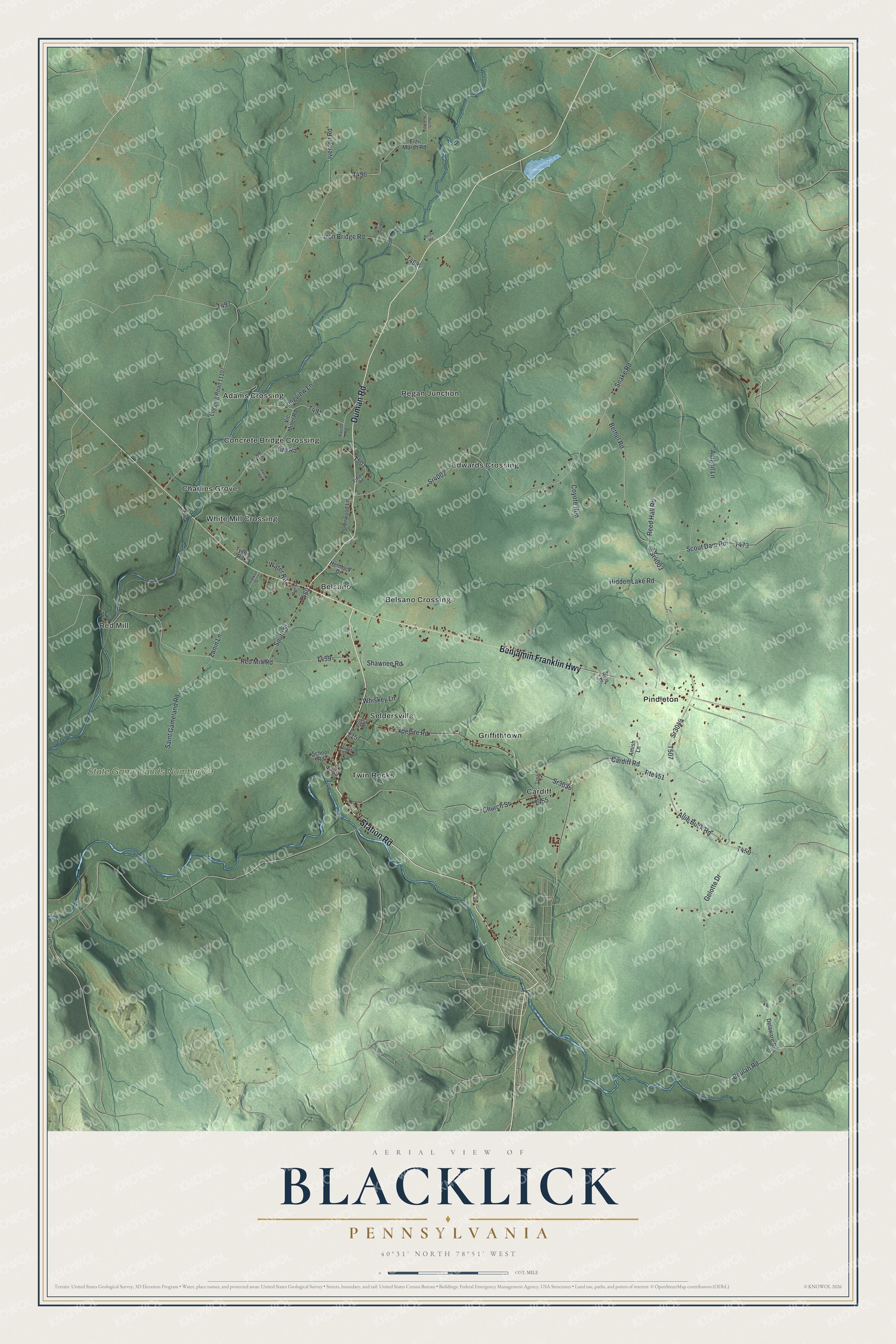 Watermarked full-map preview of Blacklick, Pennsylvania