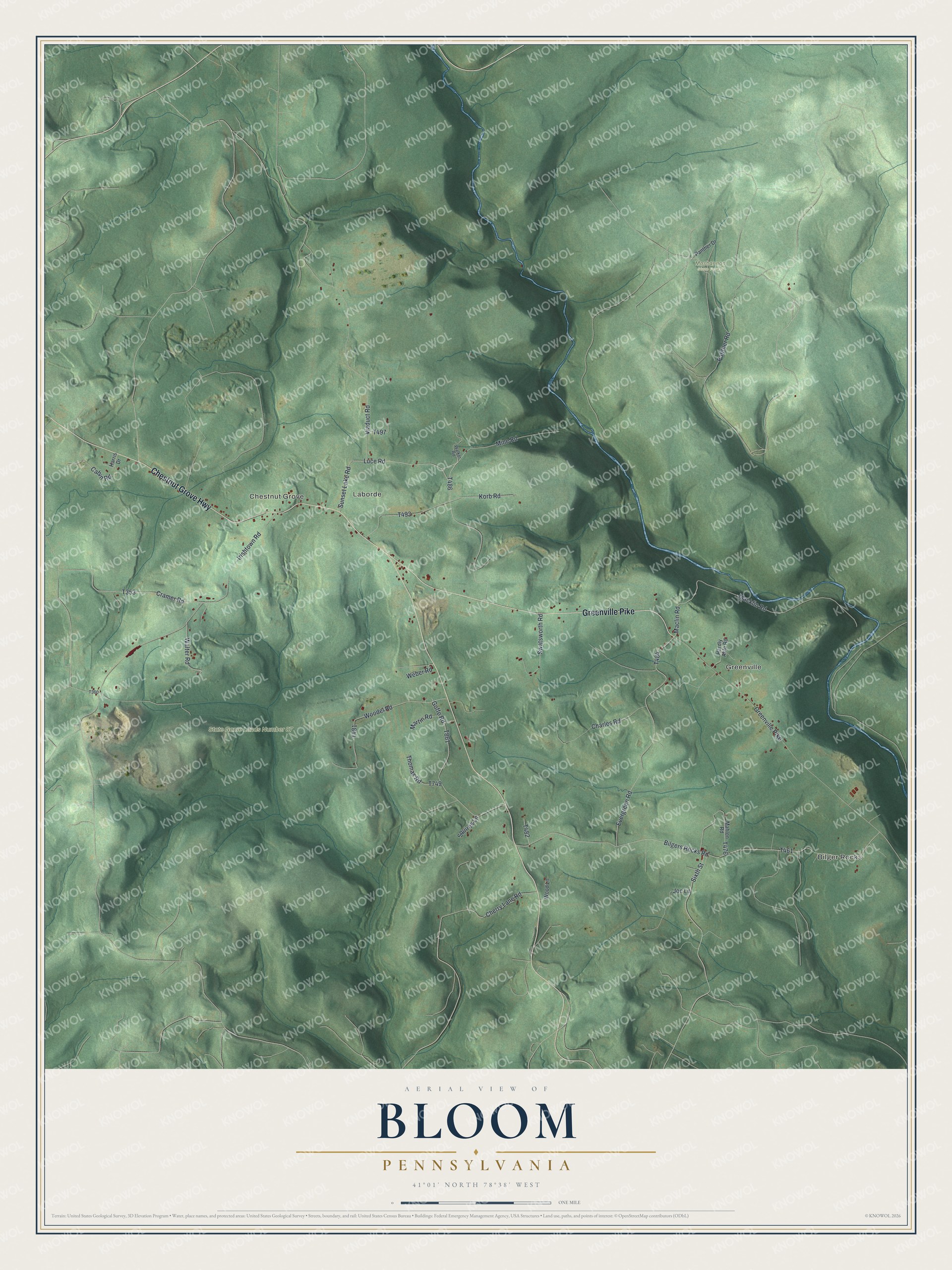 Watermarked full-map preview of Bloom, Pennsylvania