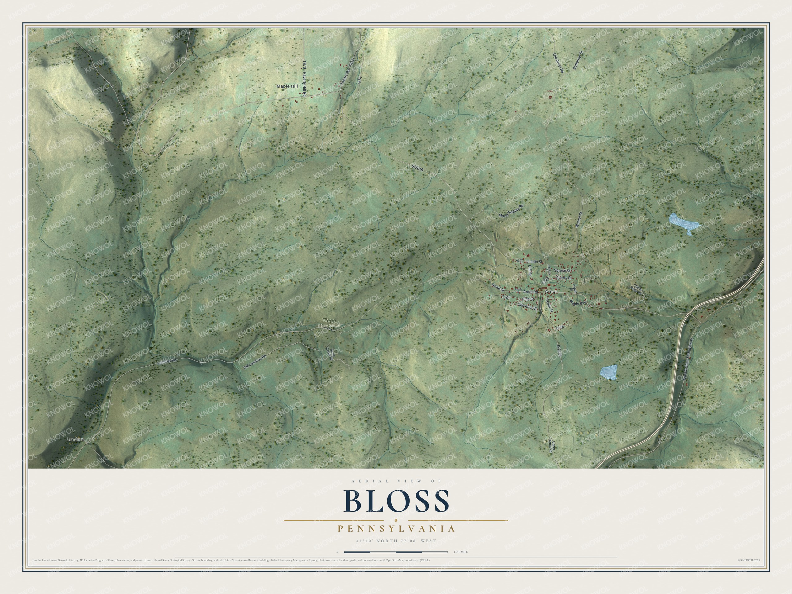 Watermarked full-map preview of Bloss, Pennsylvania