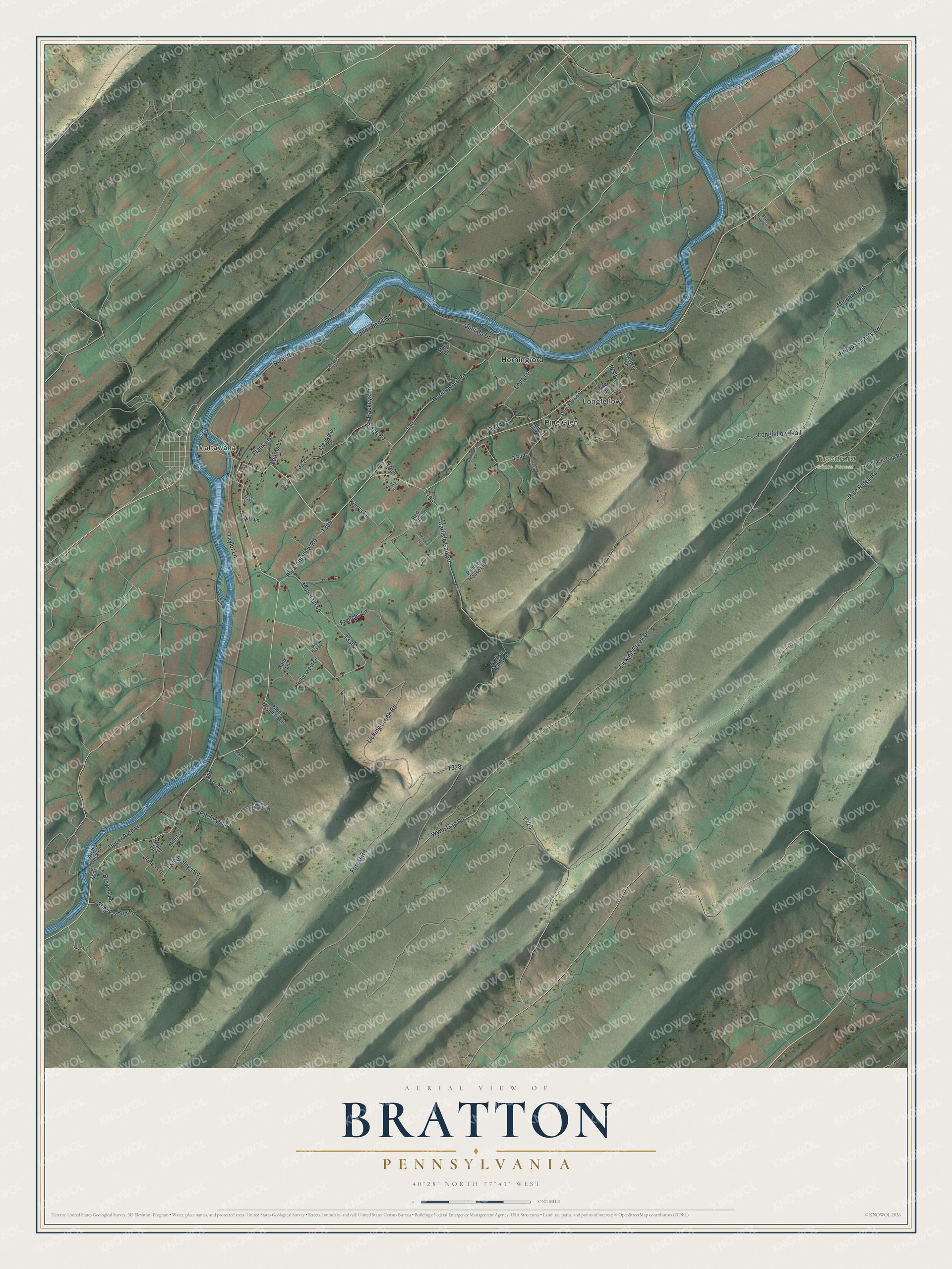 Watermarked full-map preview of Bratton, Pennsylvania