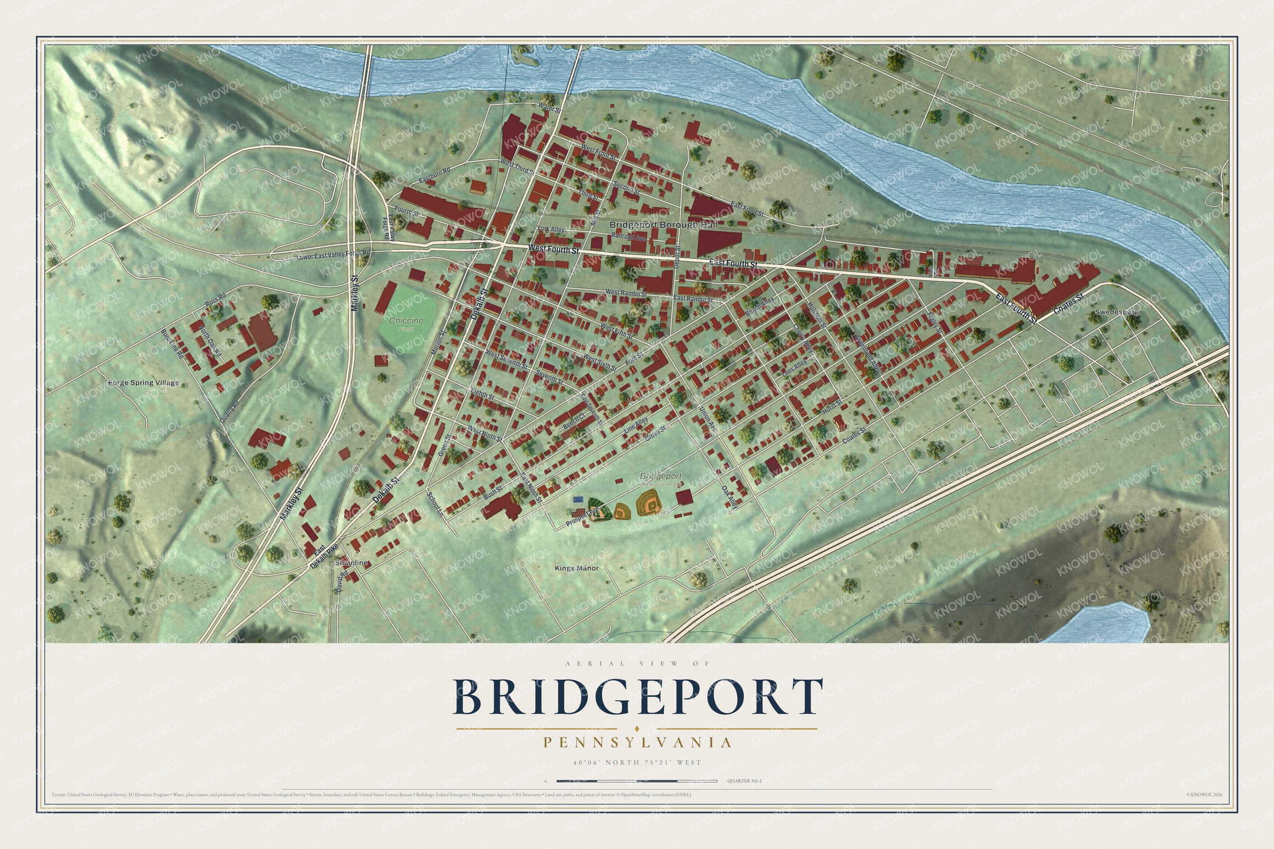 Watermarked full-map preview of Bridgeport, Pennsylvania