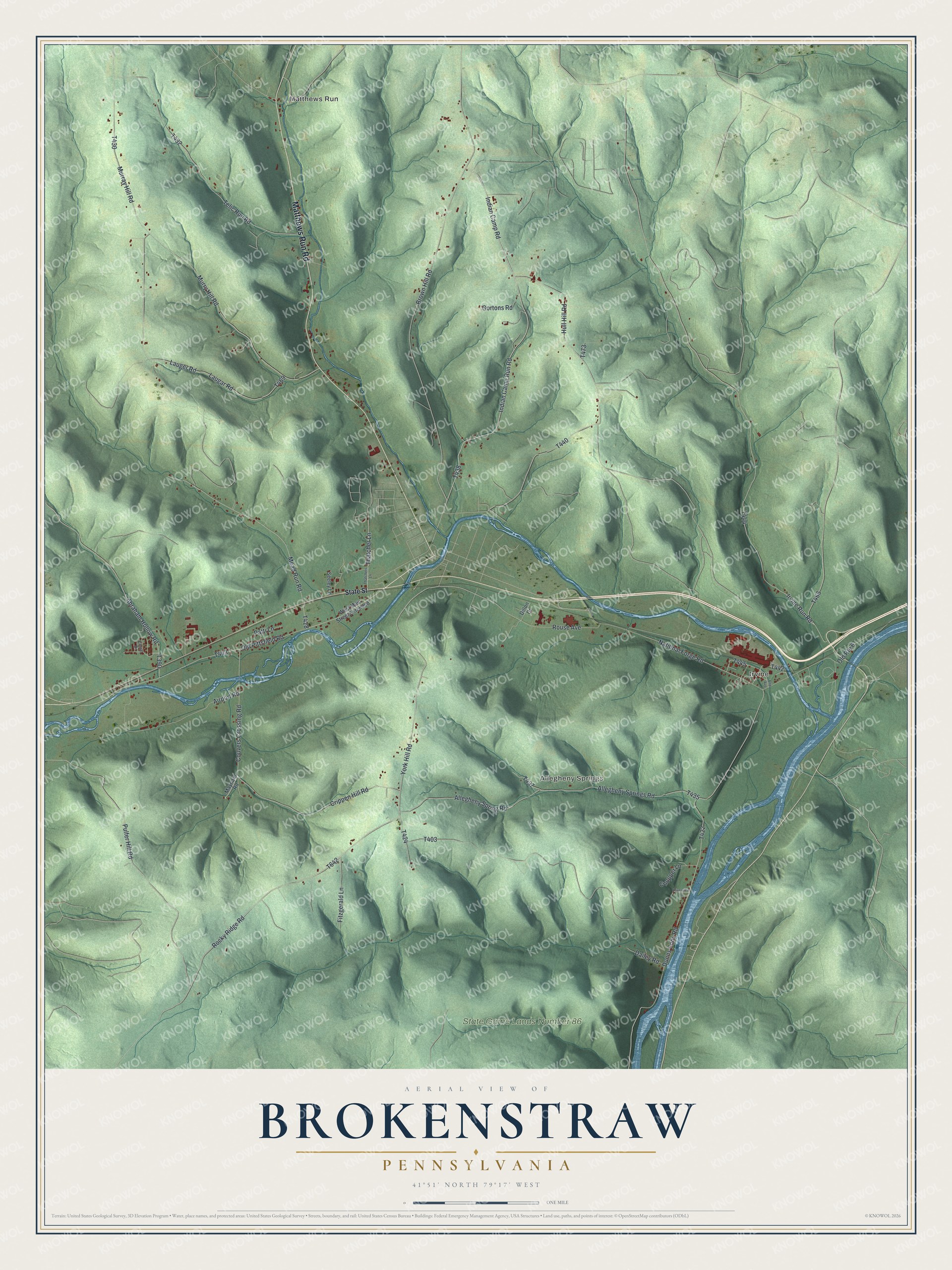 Watermarked full-map preview of Brokenstraw, Pennsylvania