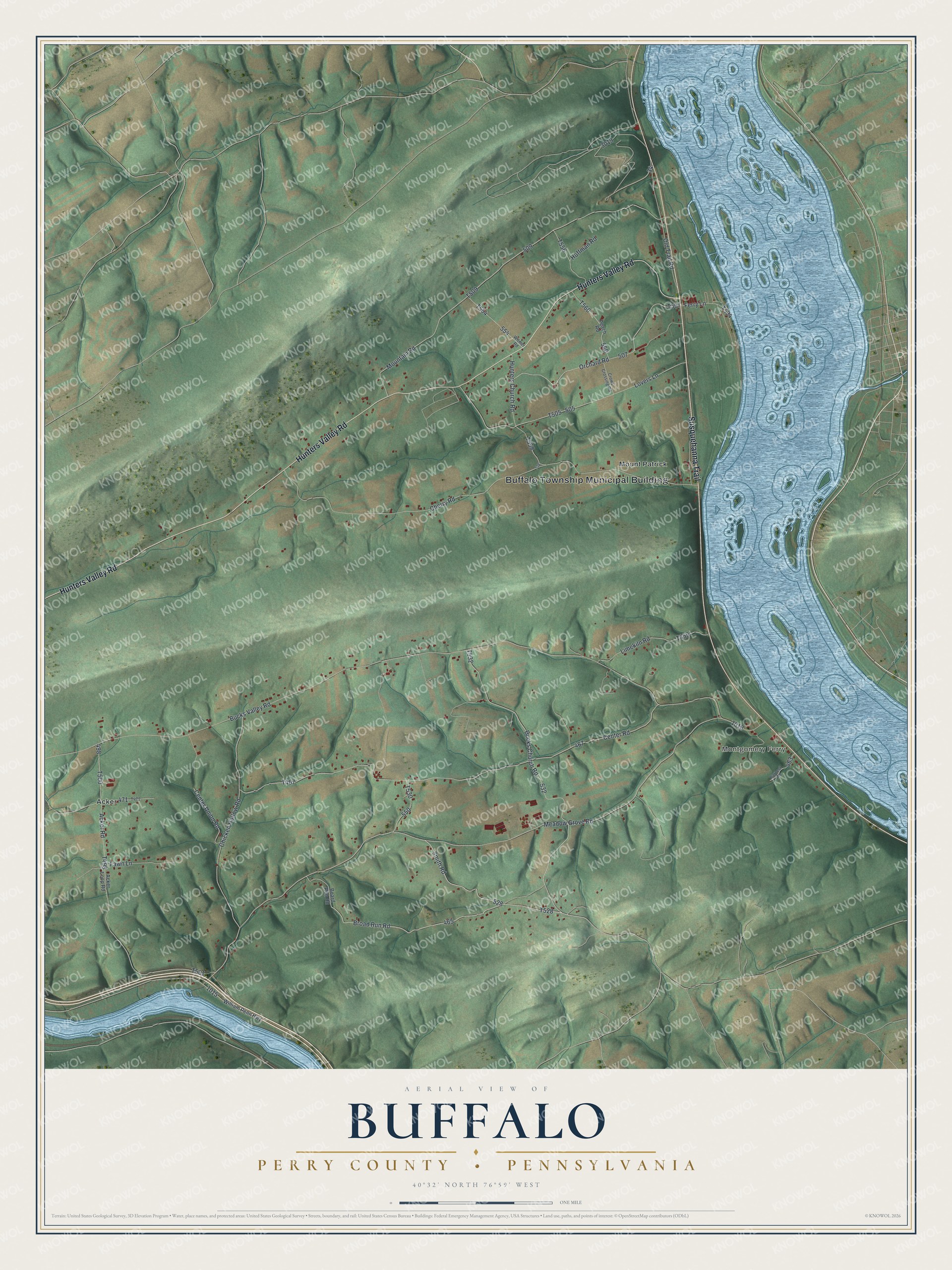 Watermarked full-map preview of Buffalo, Pennsylvania