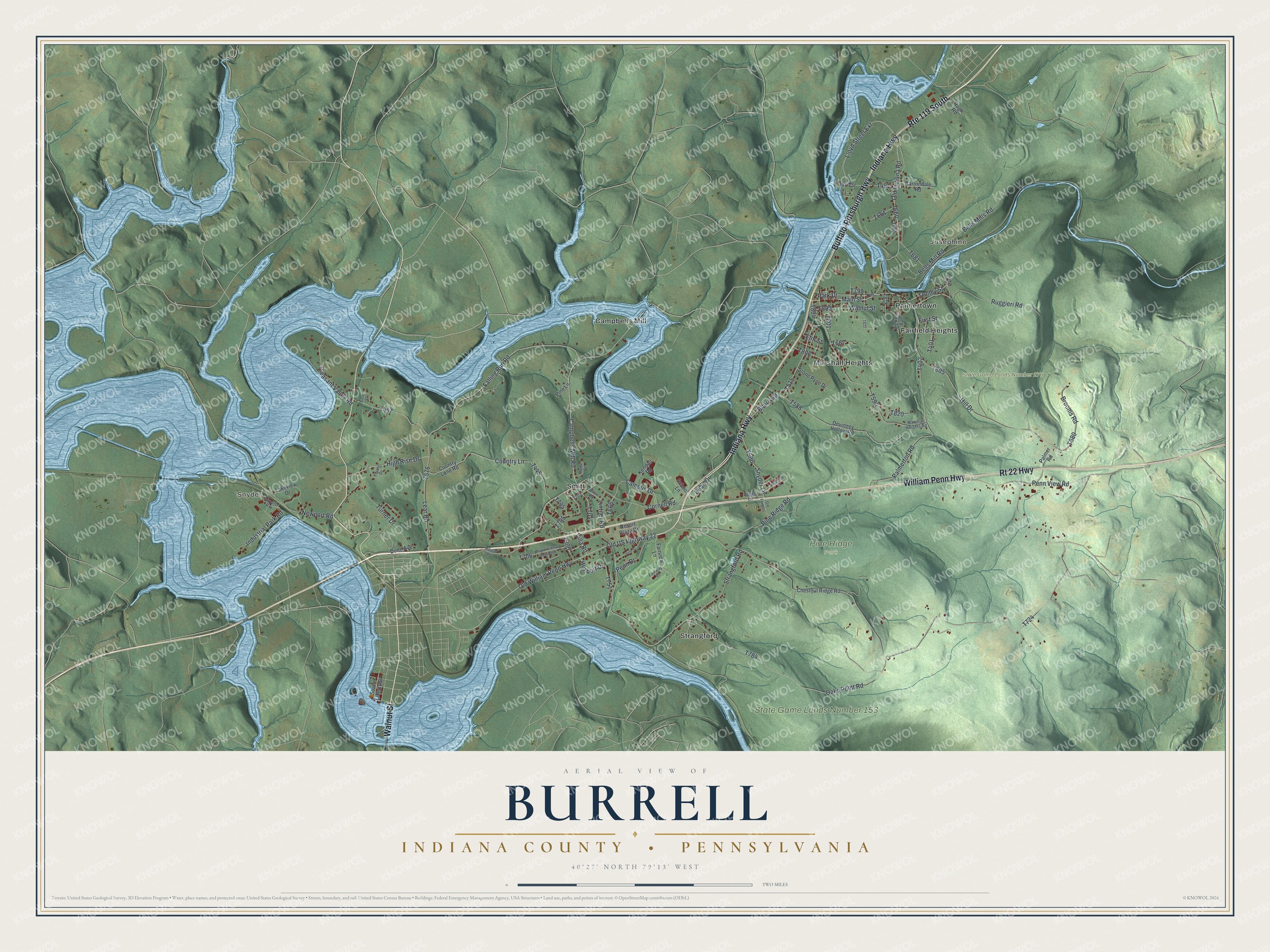 Watermarked full-map preview of Burrell, Pennsylvania