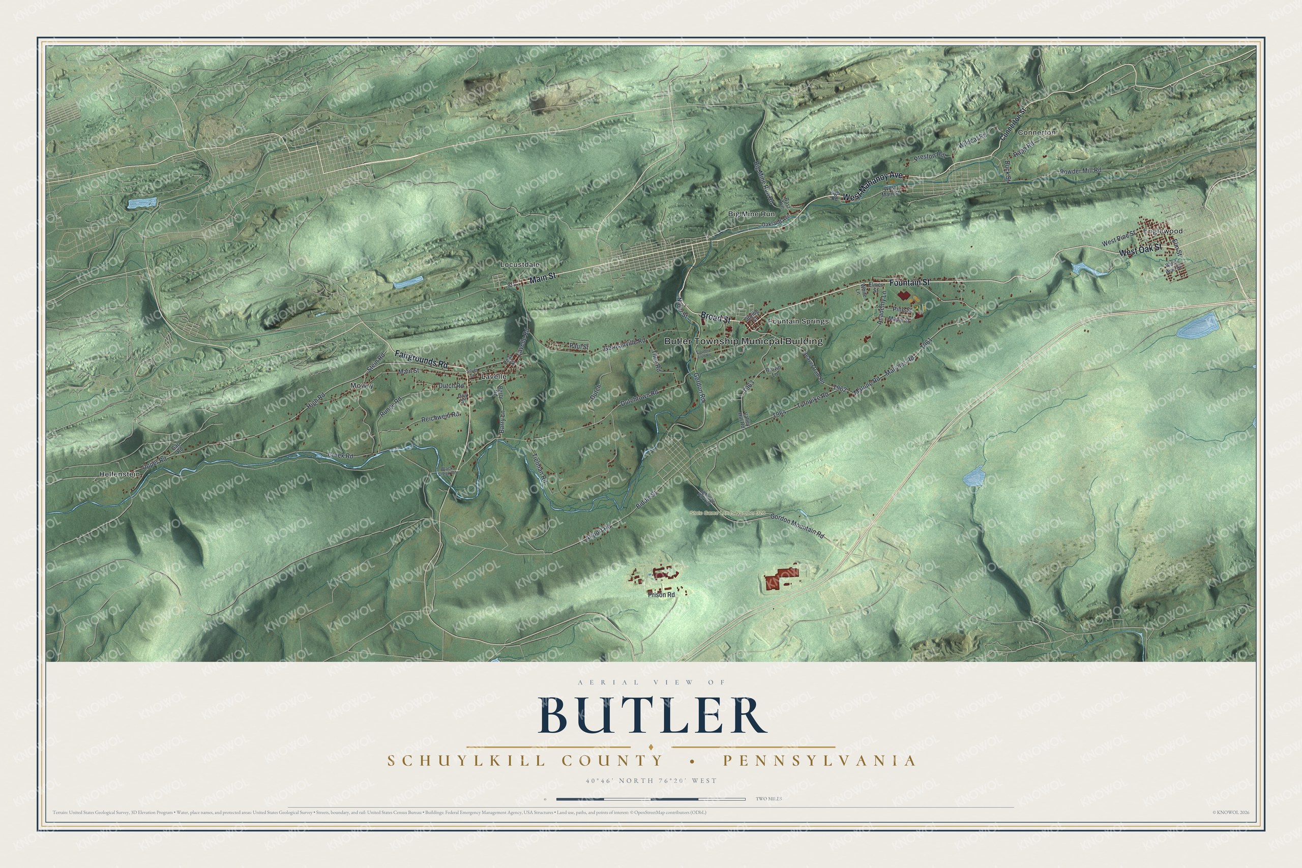 Watermarked full-map preview of Butler, Pennsylvania