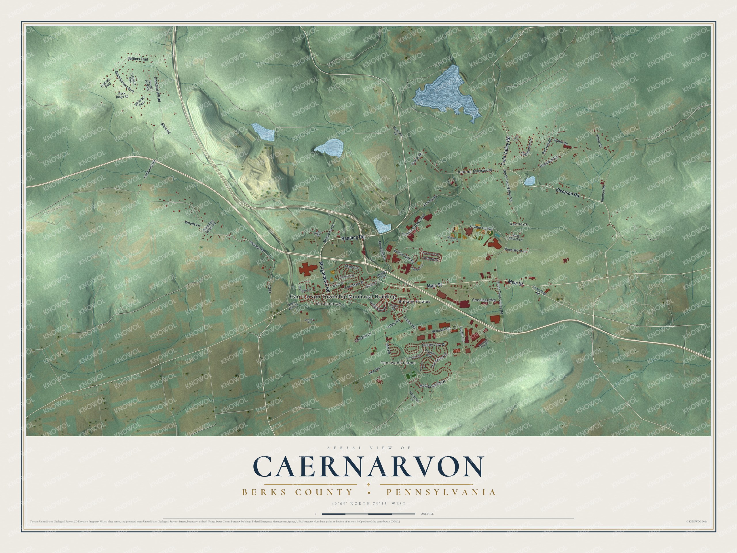 Watermarked full-map preview of Caernarvon, Pennsylvania