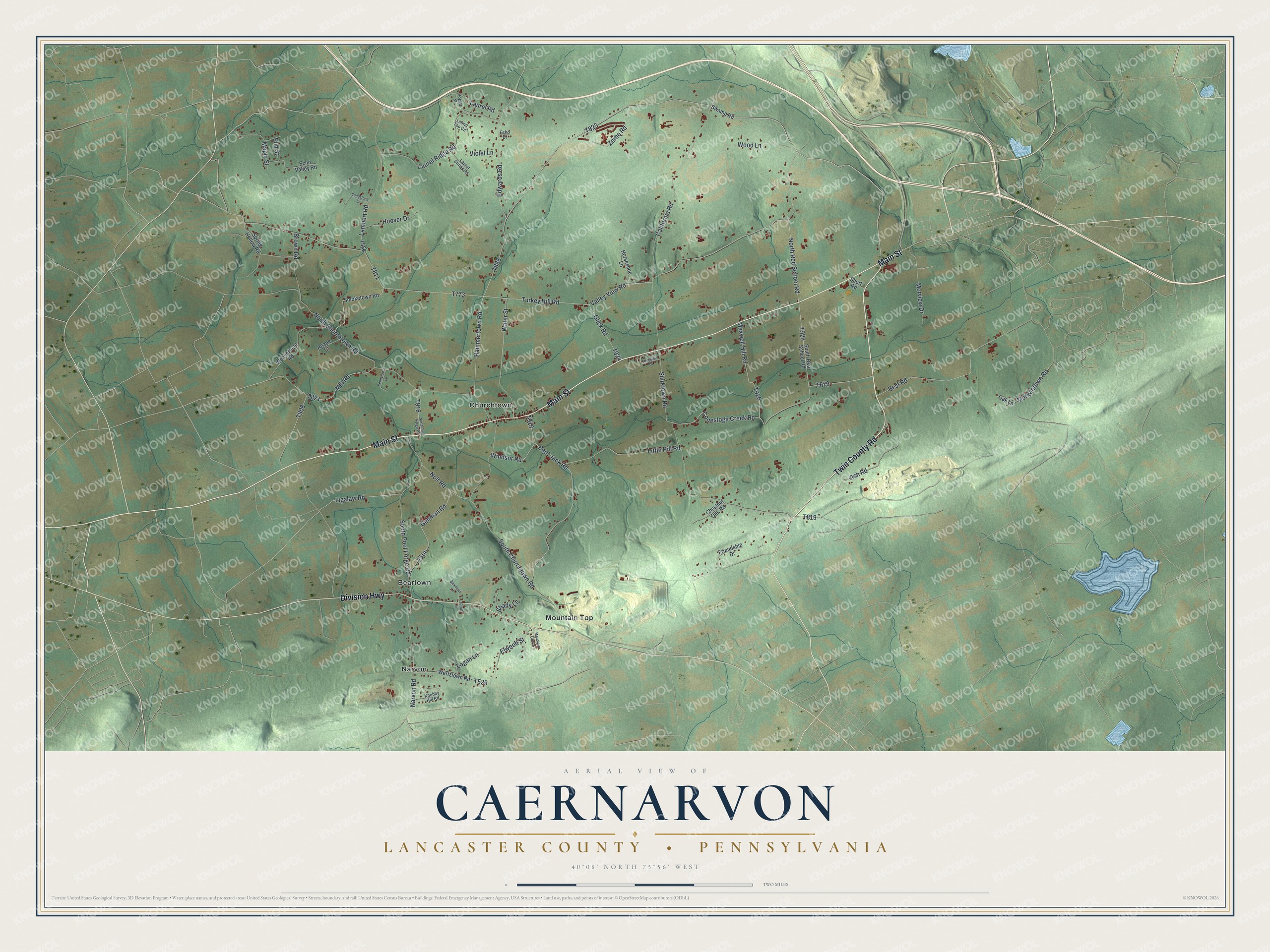 Watermarked full-map preview of Caernarvon, Pennsylvania