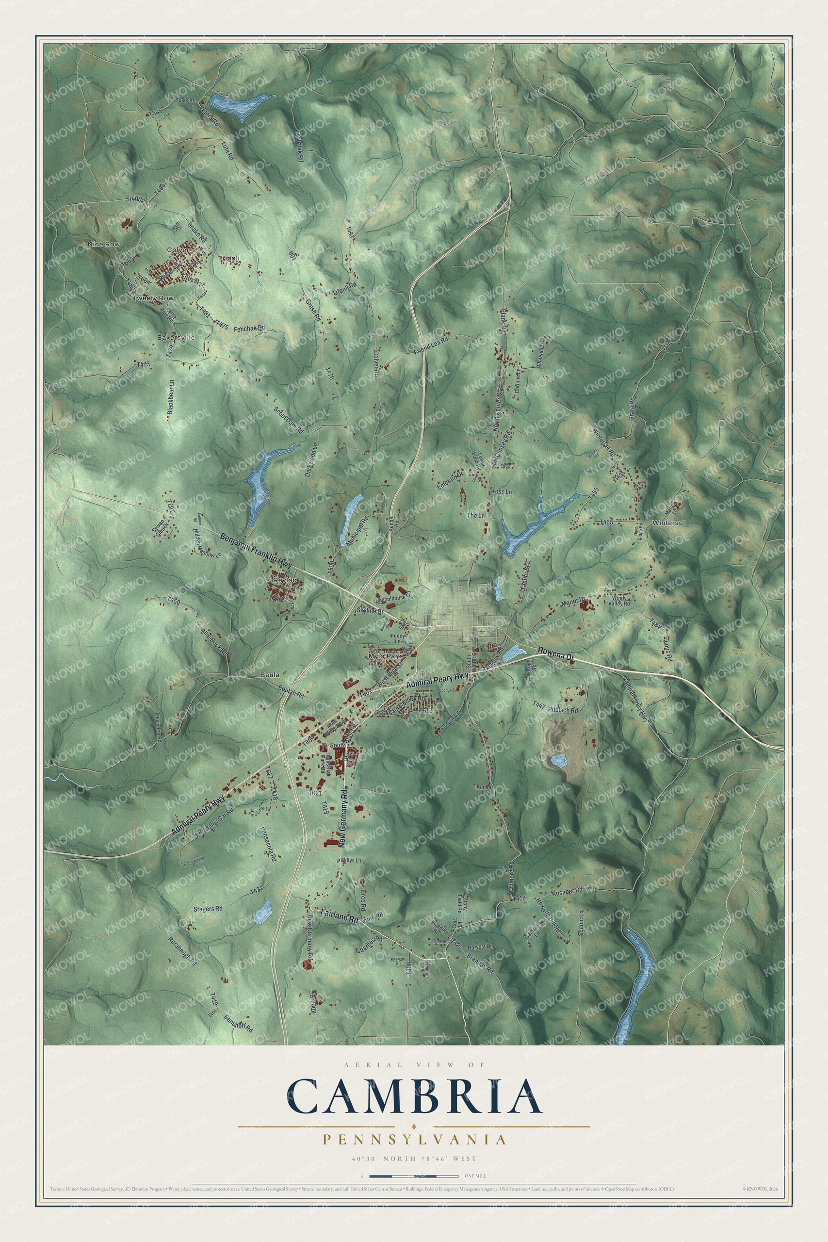 Watermarked full-map preview of Cambria, Pennsylvania