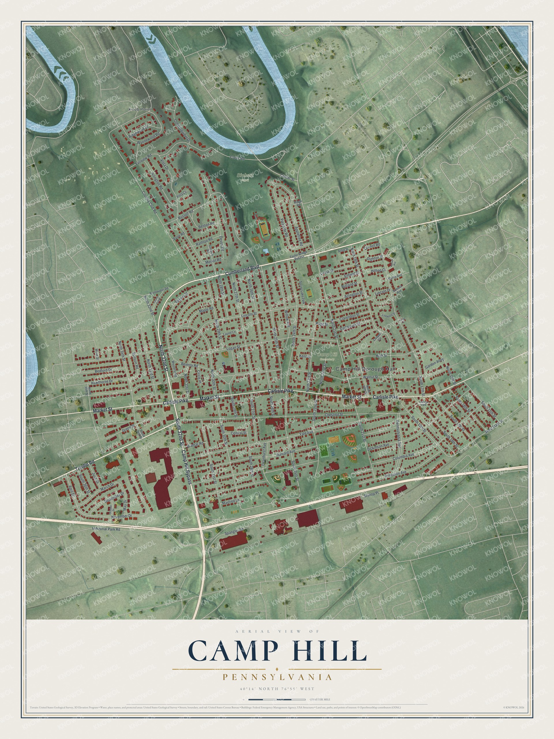 Watermarked full-map preview of Camp Hill, Pennsylvania