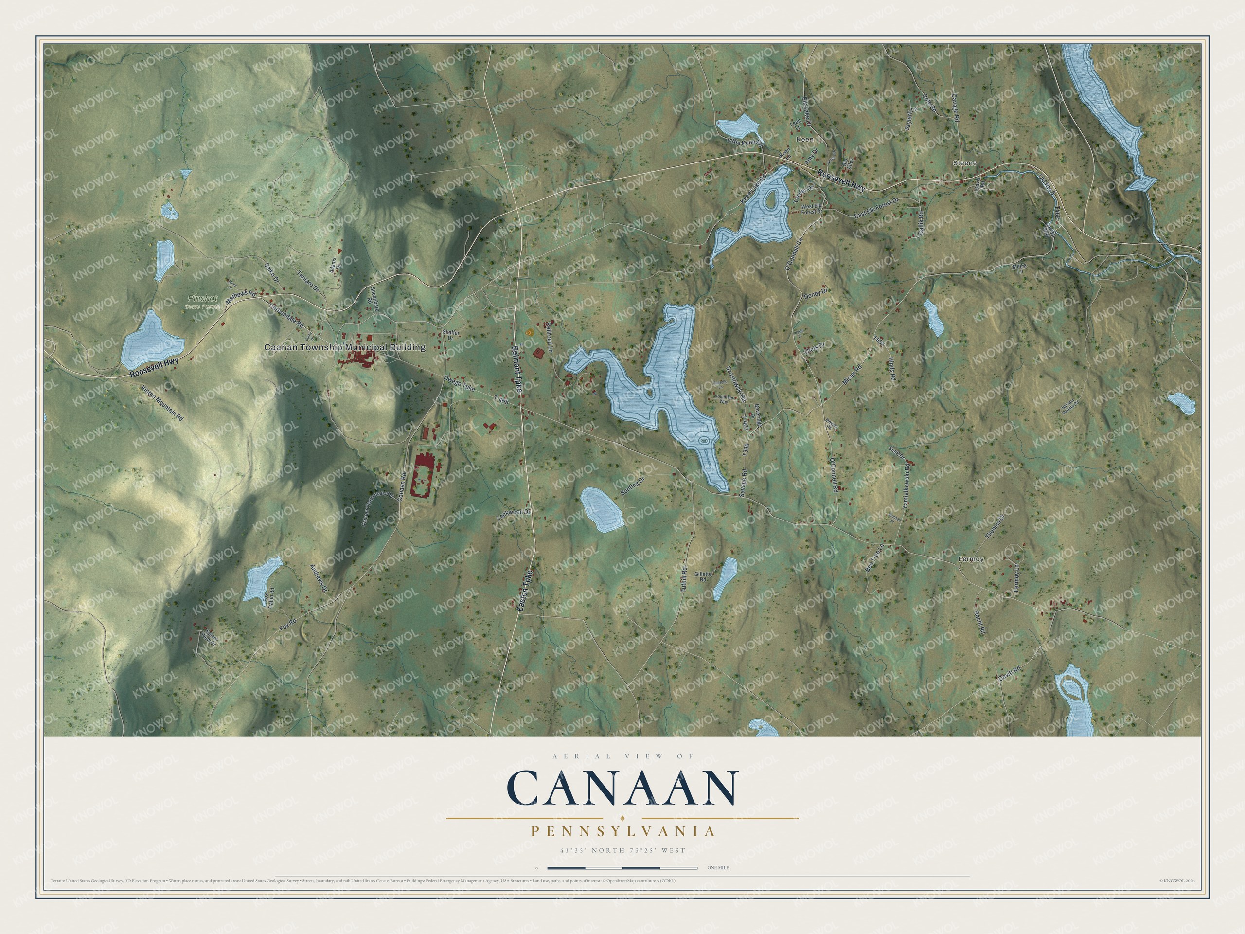 Watermarked full-map preview of Canaan, Pennsylvania